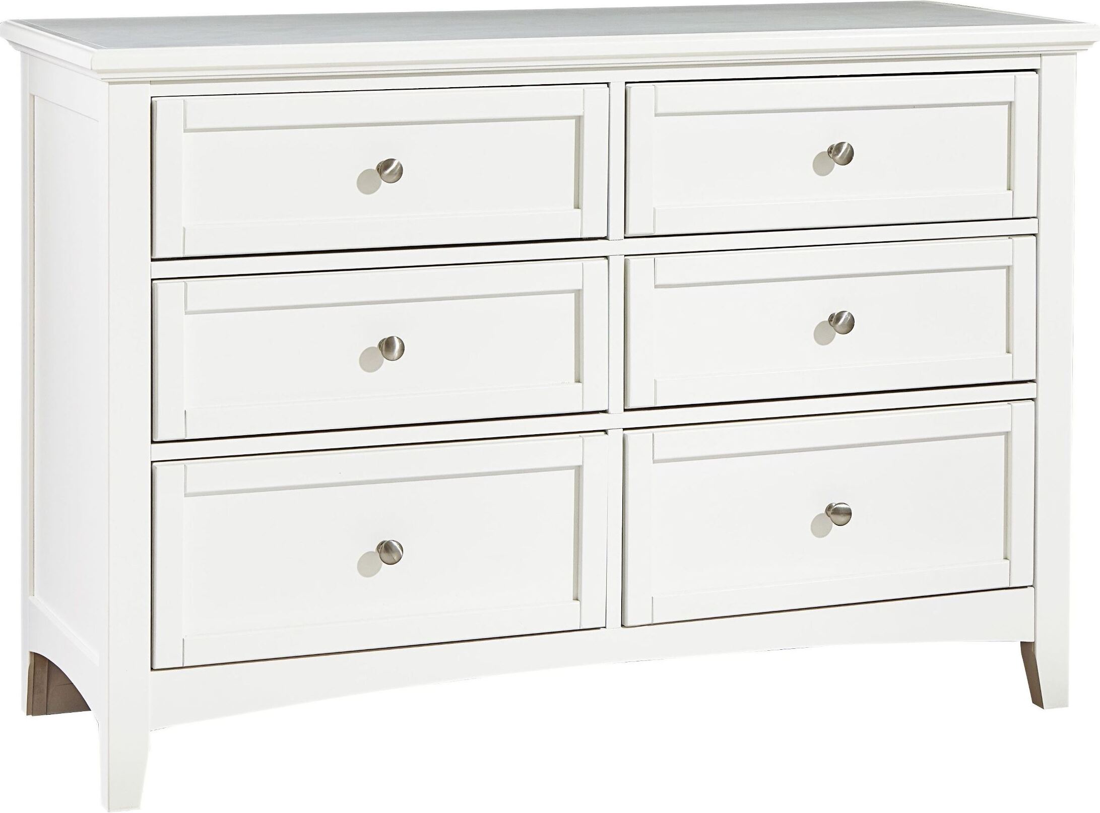 Bonanza White Double 6 Drawer Dresser