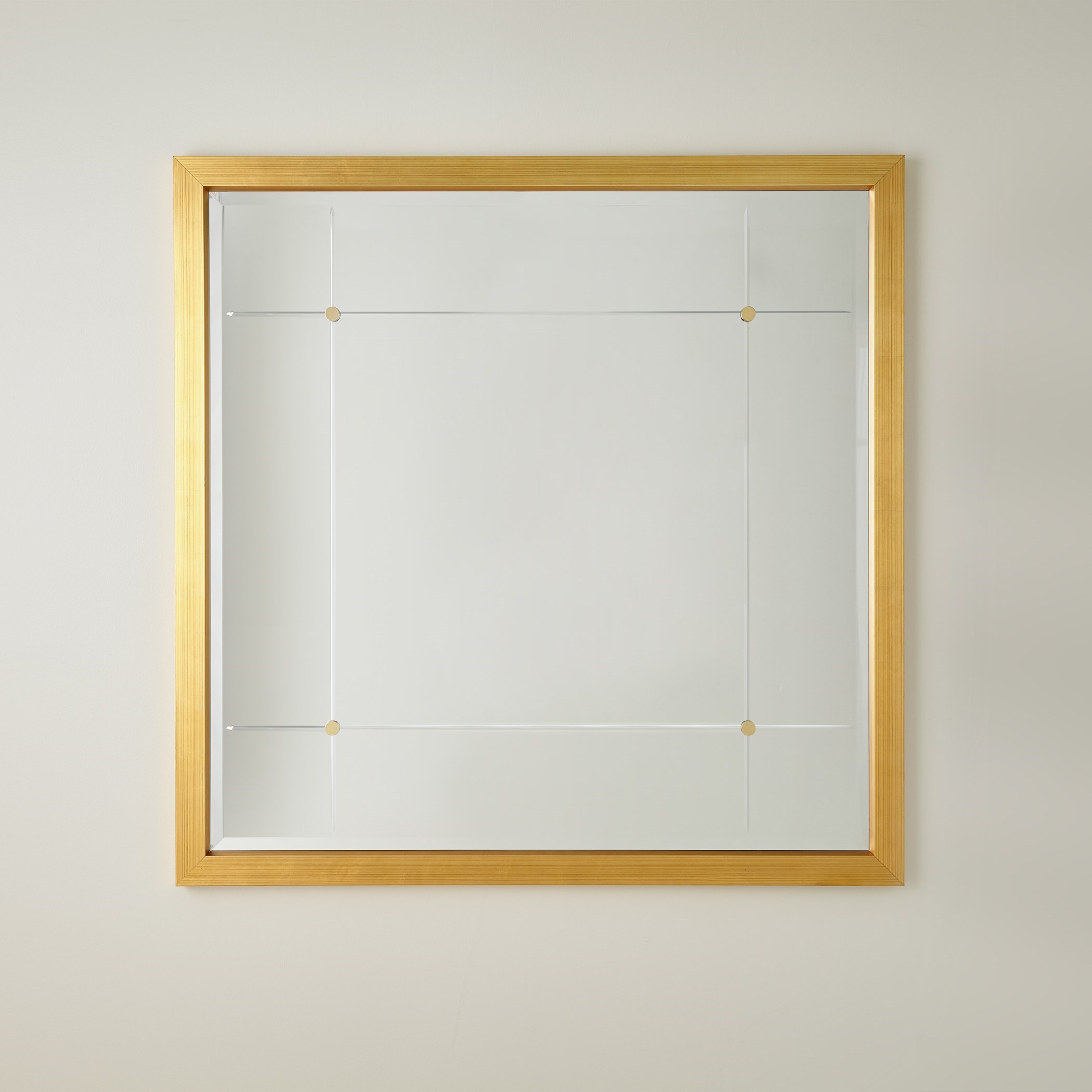 Beaumont Square Mirror In Gold Leaf by Global Views 1StopBedrooms