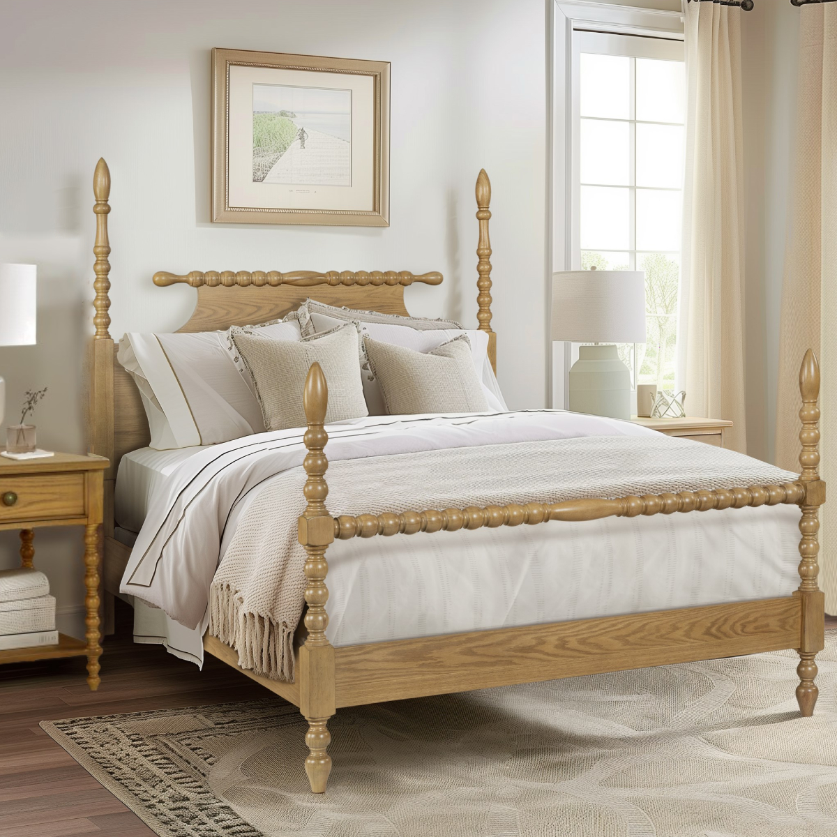 Beckett Poster Bedroom Set In Natural by Olliix | 1StopBedrooms
