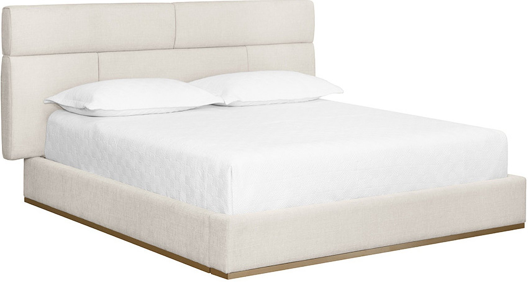 Simple Modern Upholstered Bed - Cream