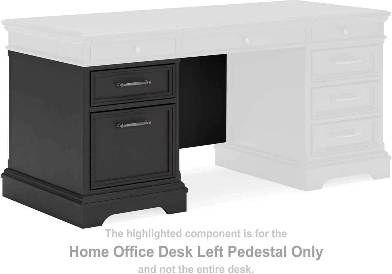 Ashley Beckincreek Black Home Office Desk with Storage