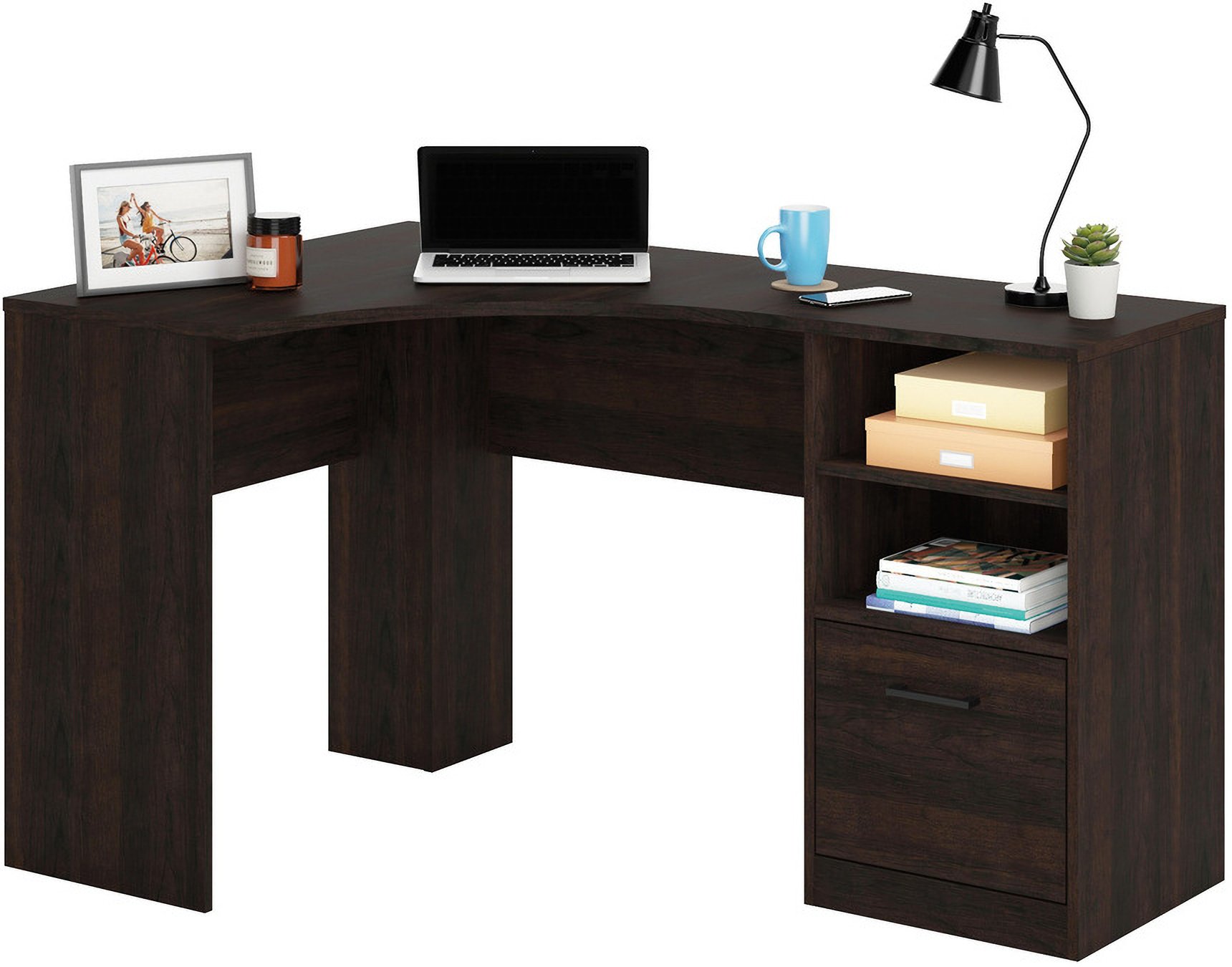 Beginnings Corner Desk In Cinnamon Cherry By Sauder 