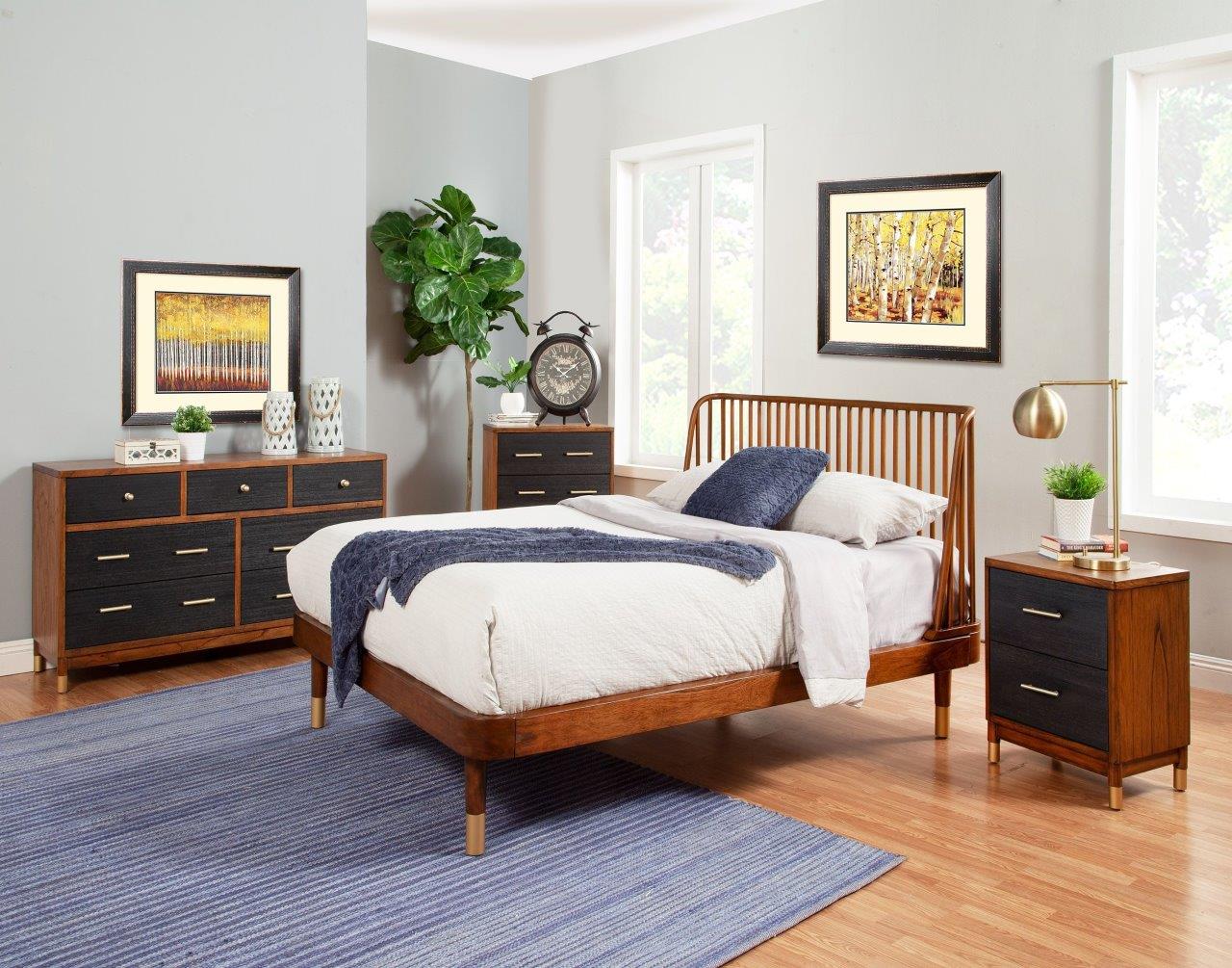 Belham Dark Walnut Platform Bedroom Set by Alpine | 1StopBedrooms