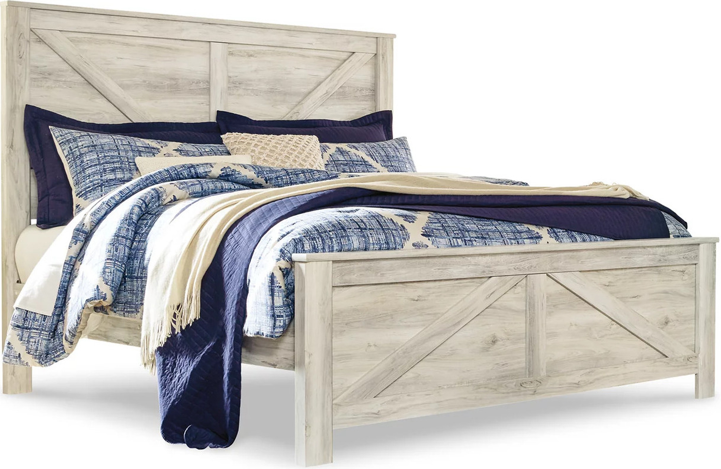 Bellaby Whitewash King Panel Bed by Ashley Furniture | 1StopBedrooms