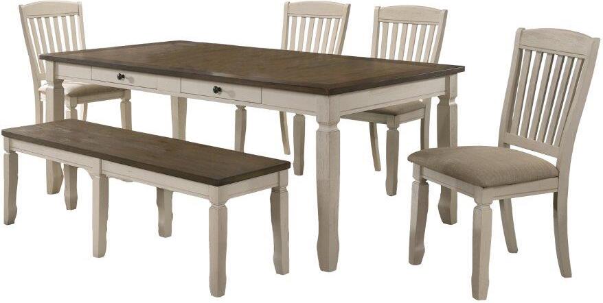 Cream and oak dining outlet set