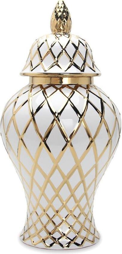 Luxury JAR PARIS Gold High Gloss White Gold Glaze Ornament for