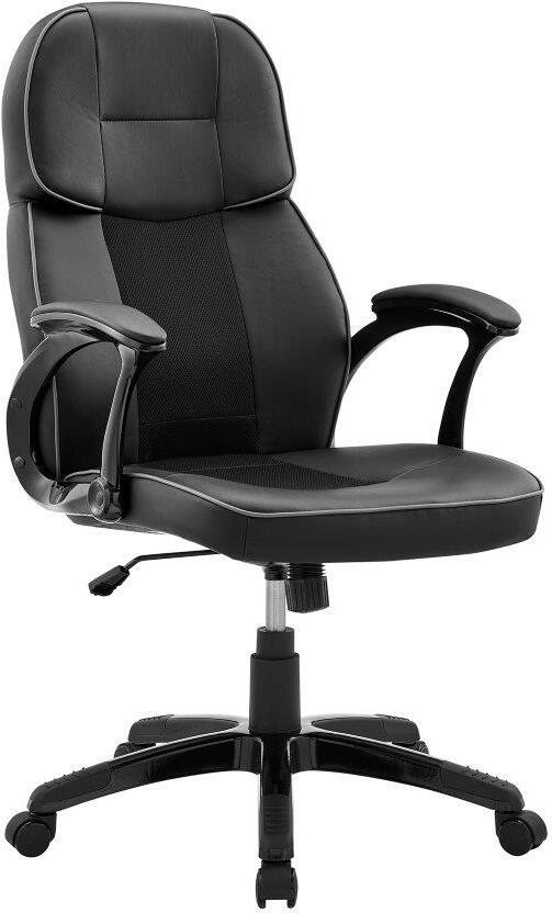 HomeRoots High Back and Neck Support Black Mesh Office Chair in the Office  Chairs department at