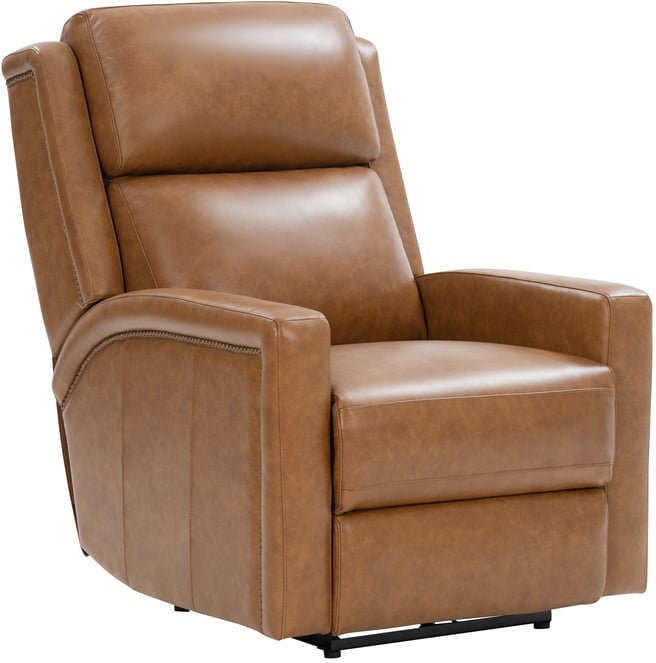 Montague Dual Power Headrest and Lumbar Support Recliner Chair in Genuine  Brown Leather