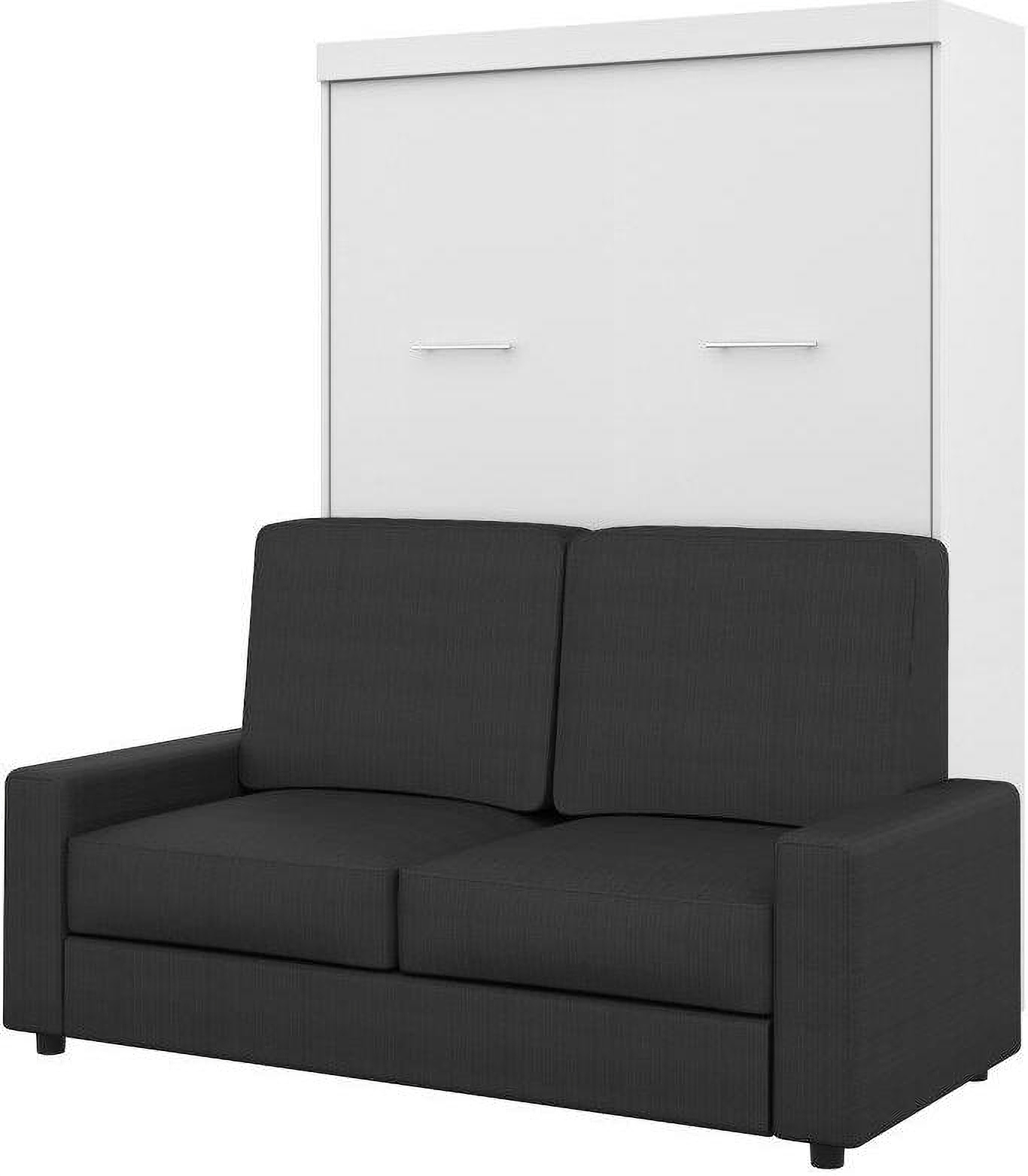 Bestar Nebula 2Piece Full Wall Bed and Sofa Set White and Grey 1StopBedrooms