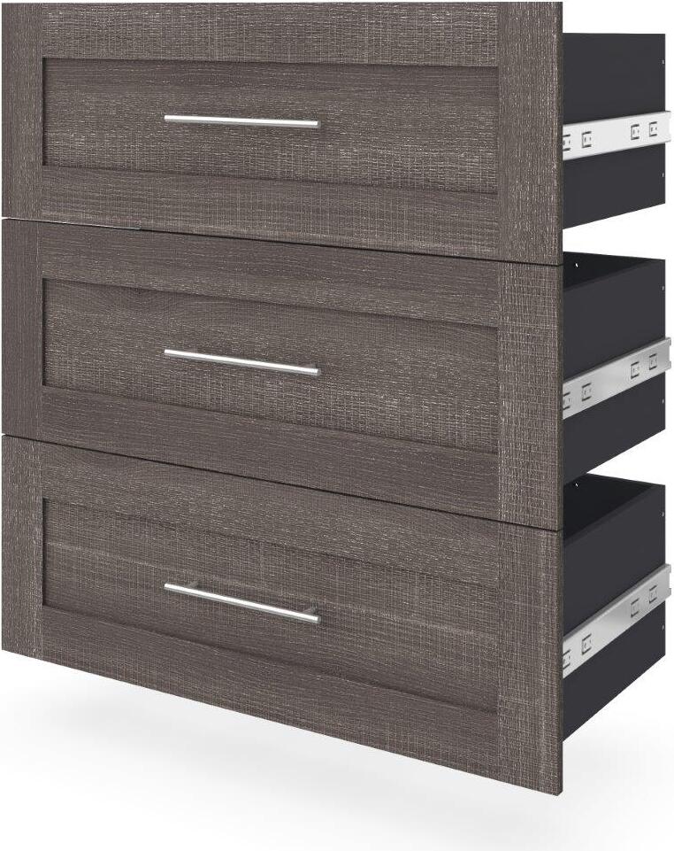 Bestar Pur 86 Closet Organizer with 6-Drawer in Rustic Brown