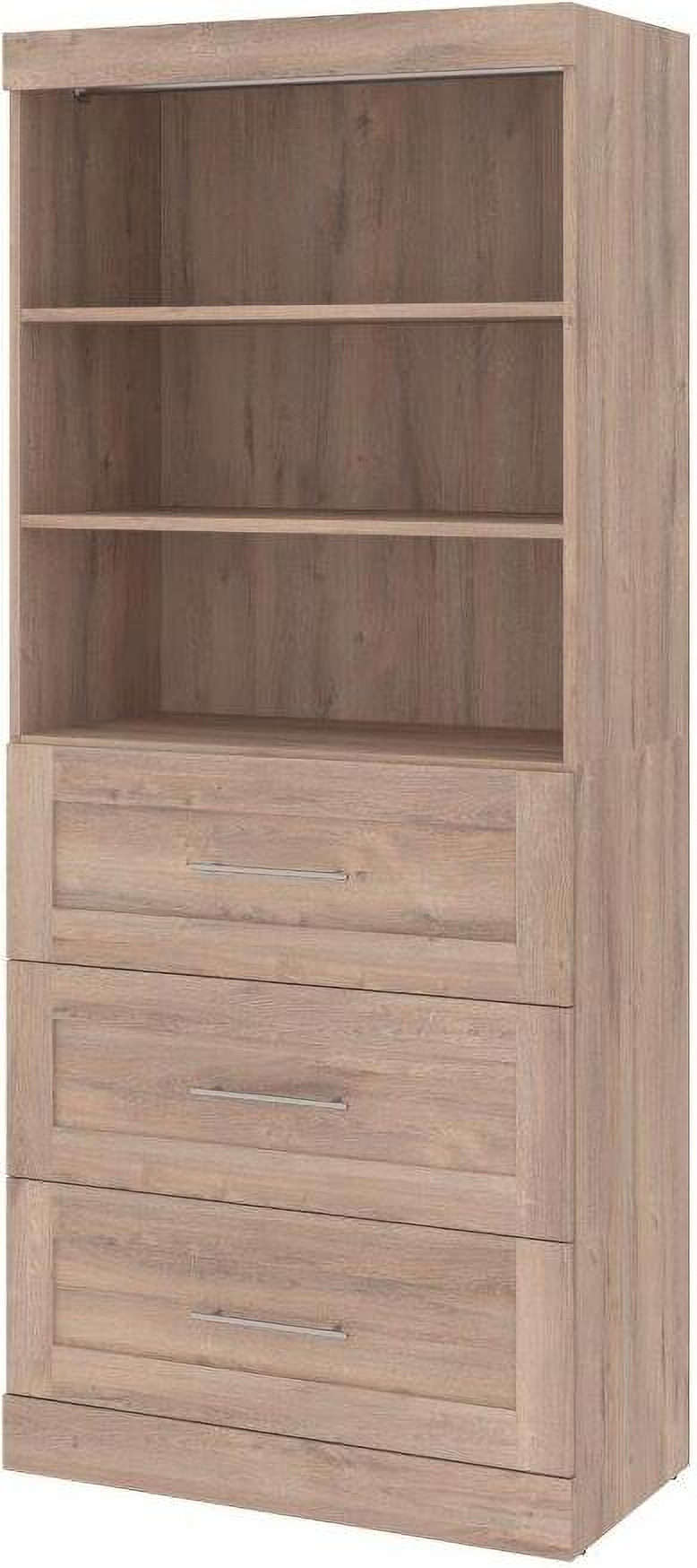 Bestar Pur 36 Storage Unit with 3-Drawer Set in Chocolate