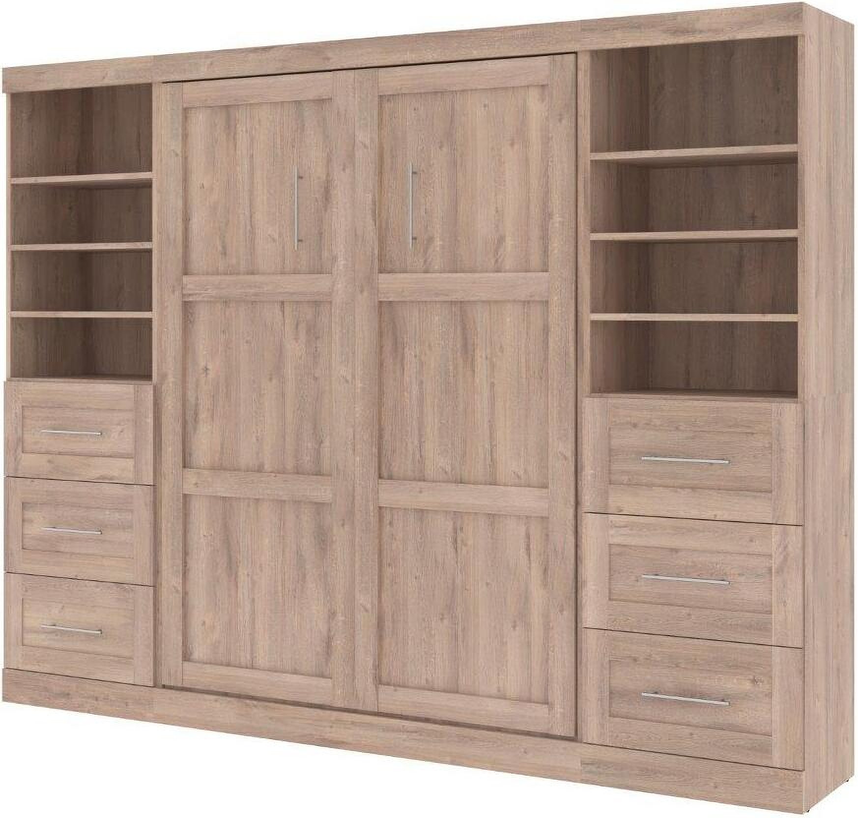 Bestar Pur 86 Closet Organizer with 6-Drawer in Rustic Brown