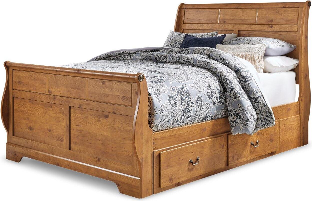 Queen sleigh deals bed with storage