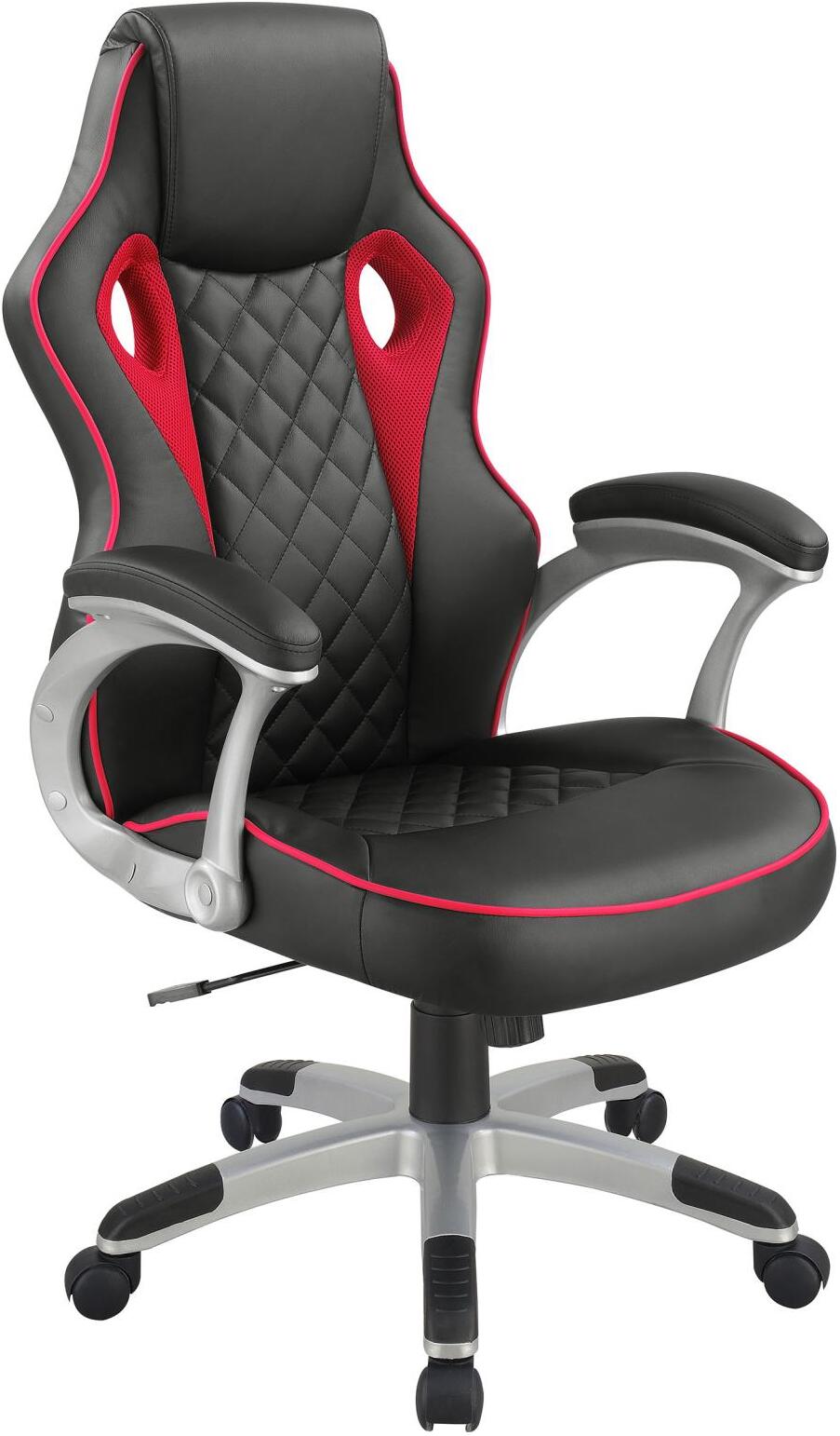 Monarch Specialties Black Red Fabric Office Chair