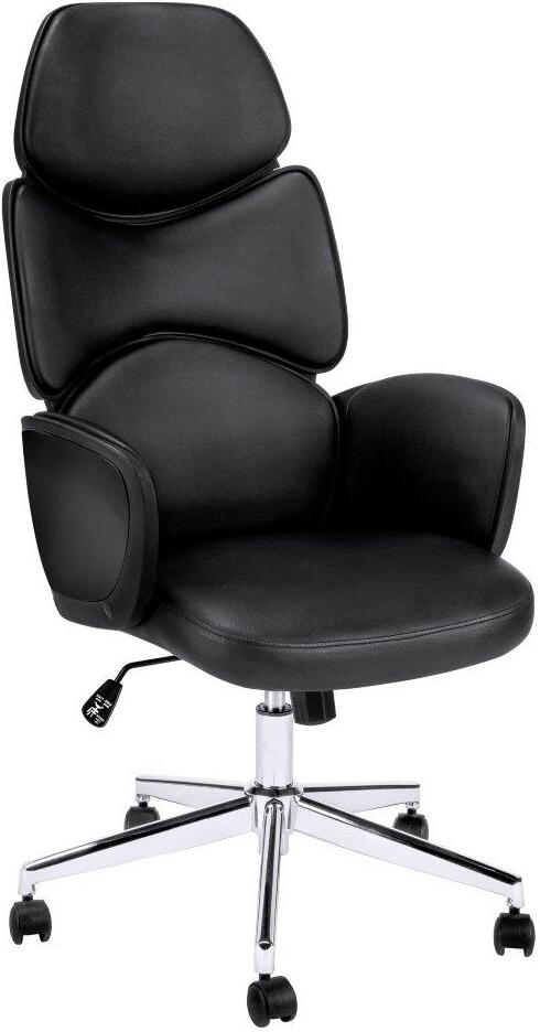 Black High Back Executive Office Chair In Leather Look I 7321 by