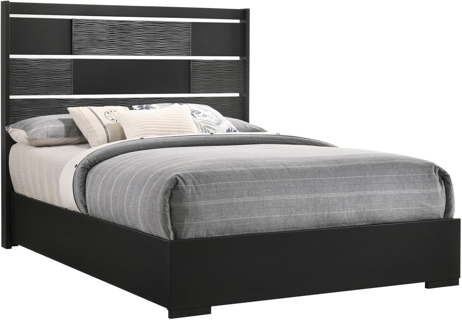 Blacktoft Black Queen Panel Bed by Coaster 1StopBedrooms