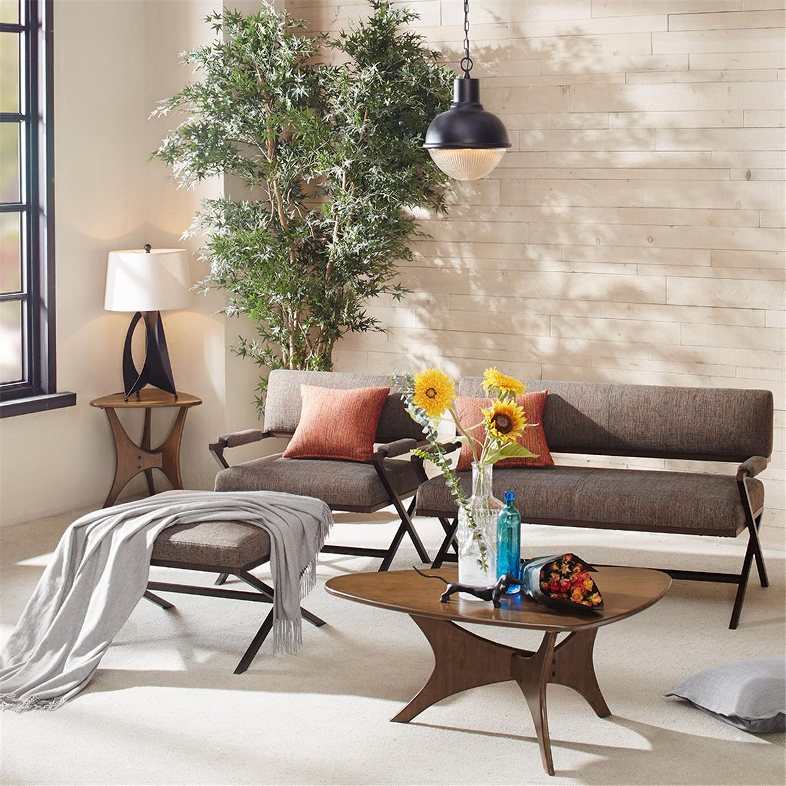 Blaze Triangle Occasional Table Set In Brown by Olliix | 1StopBedrooms