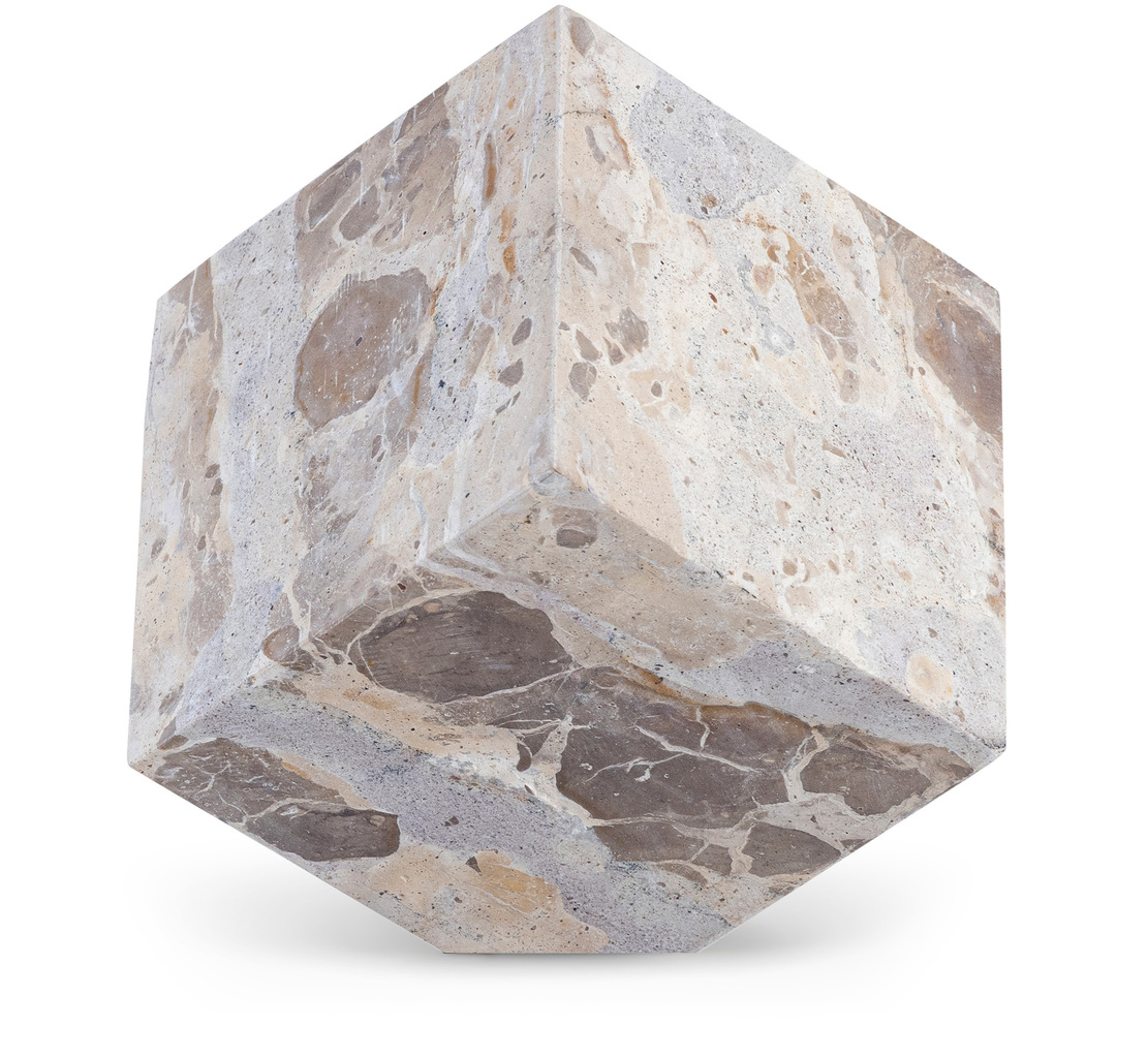 Decorative Cube Texturing Reference: Block Marble Decorative Cube In Beige By Meridian