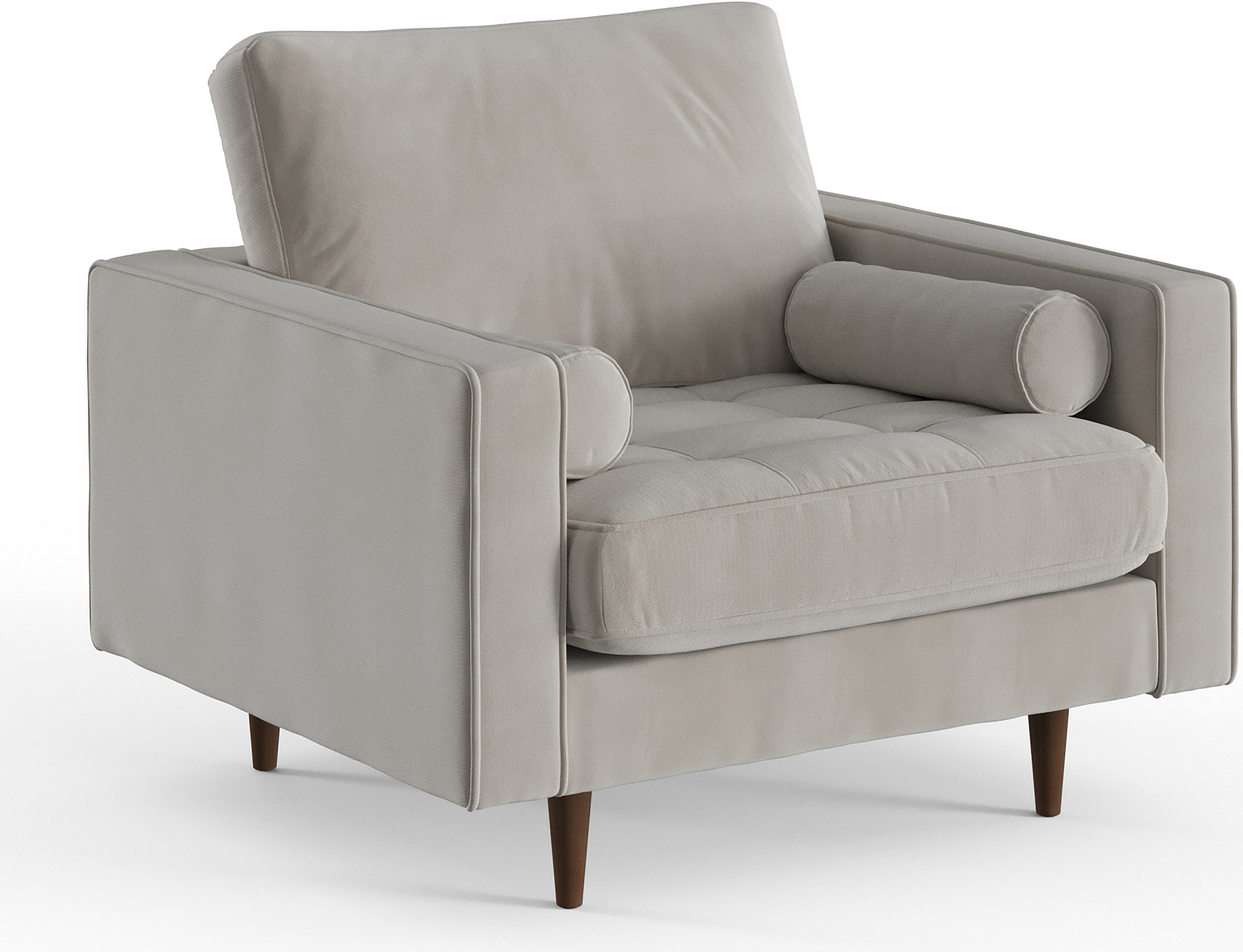 Bloomfield Performance Velvet Arm Chair In Platinum