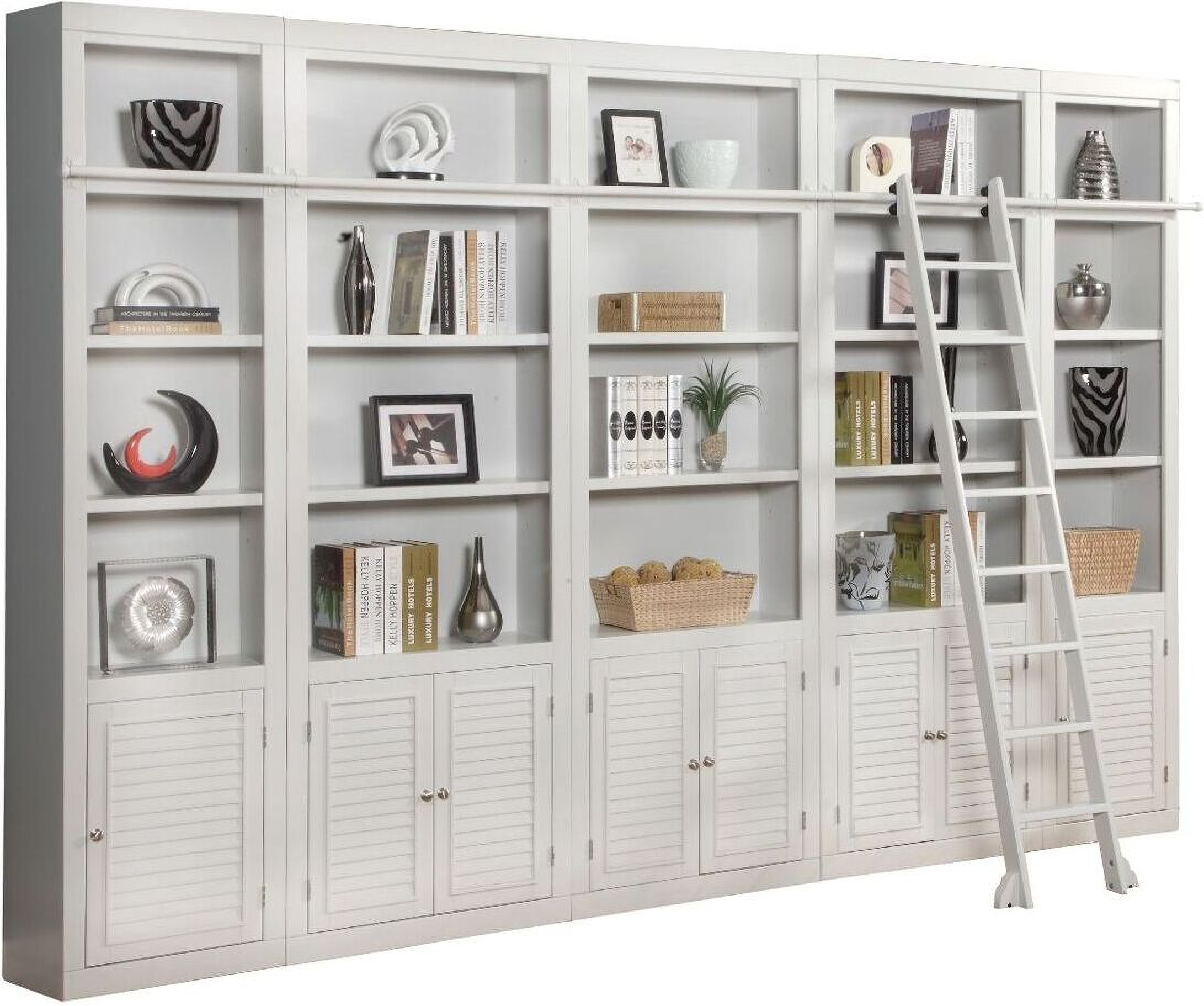 Boca 6 Piece Library Wall Unit In Cottage White by Parker House