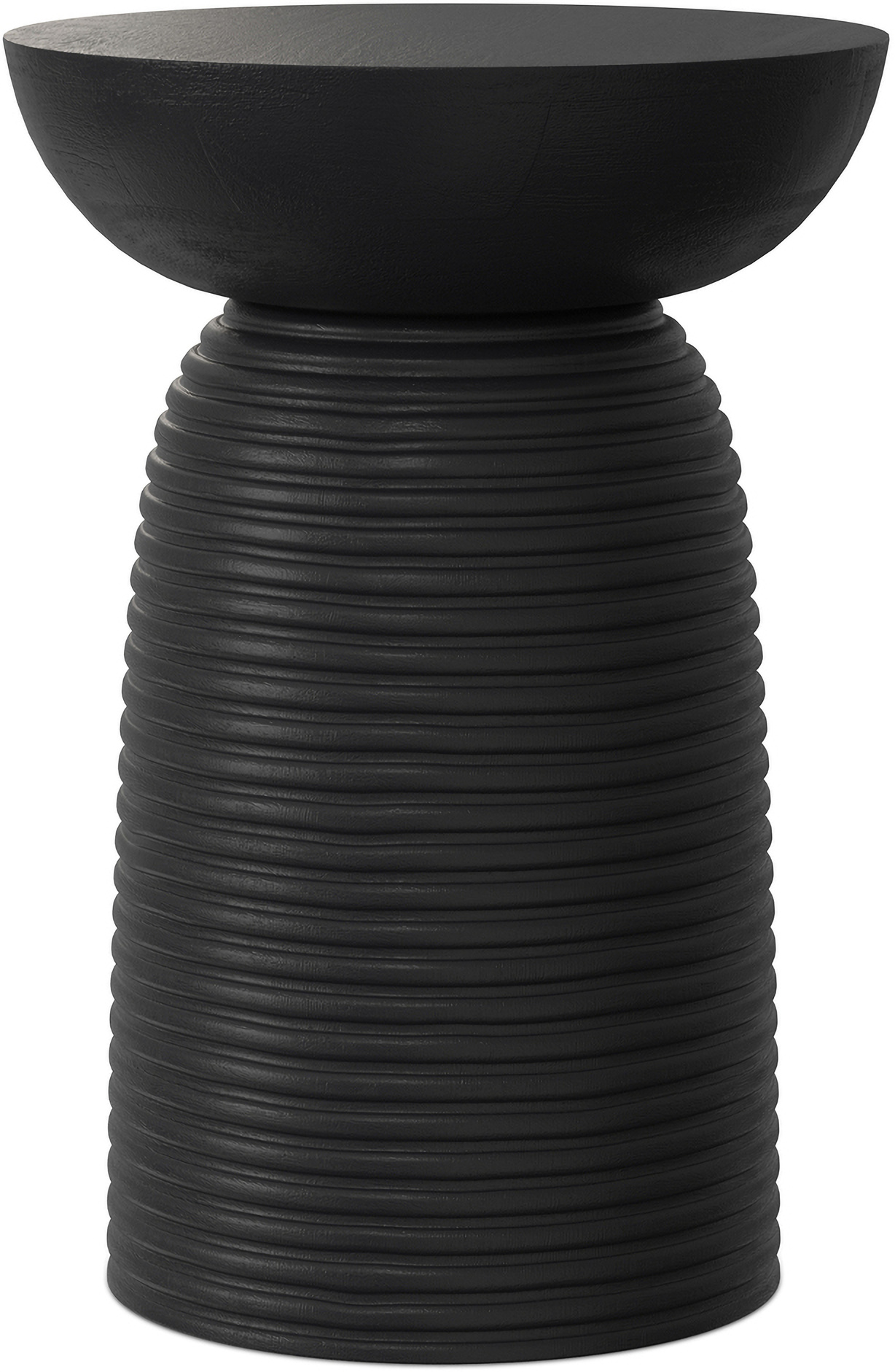 Black Table Ribbed Boyd 13 Inch Solid Mango Ribbed Accent Table In Black by Simpli Home ...
