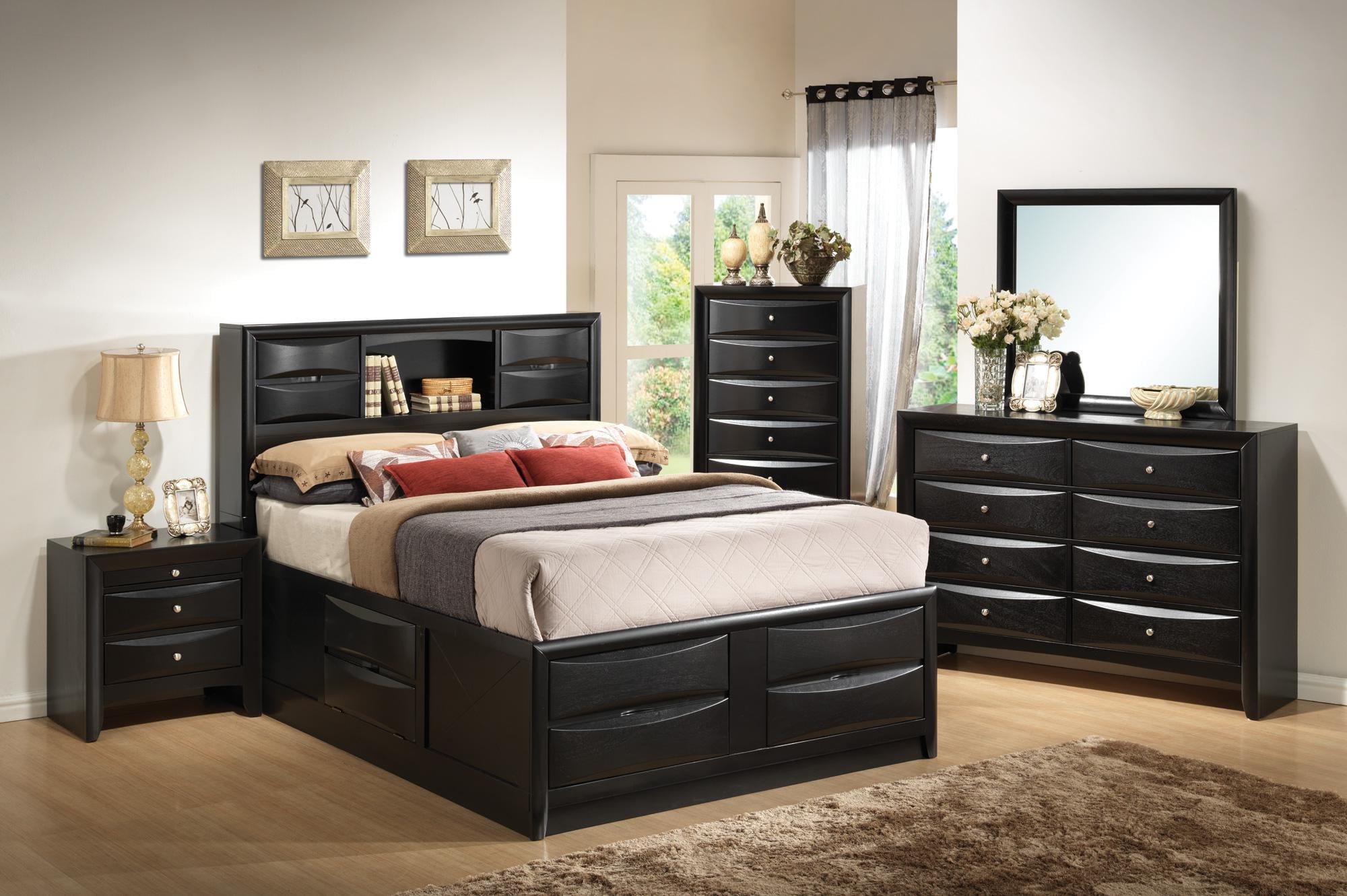 Briana Black Storage Bookcase Bedroom Set by Coaster | 1StopBedrooms