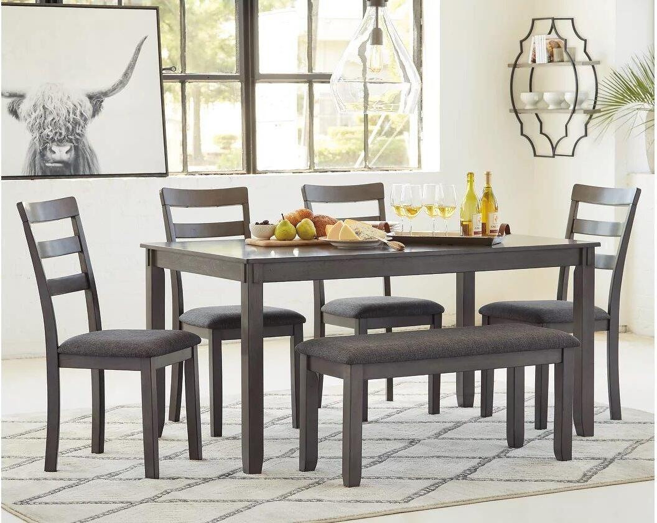 Bridson Gray RECT DRM Table Set 6 CN by Ashley Furniture