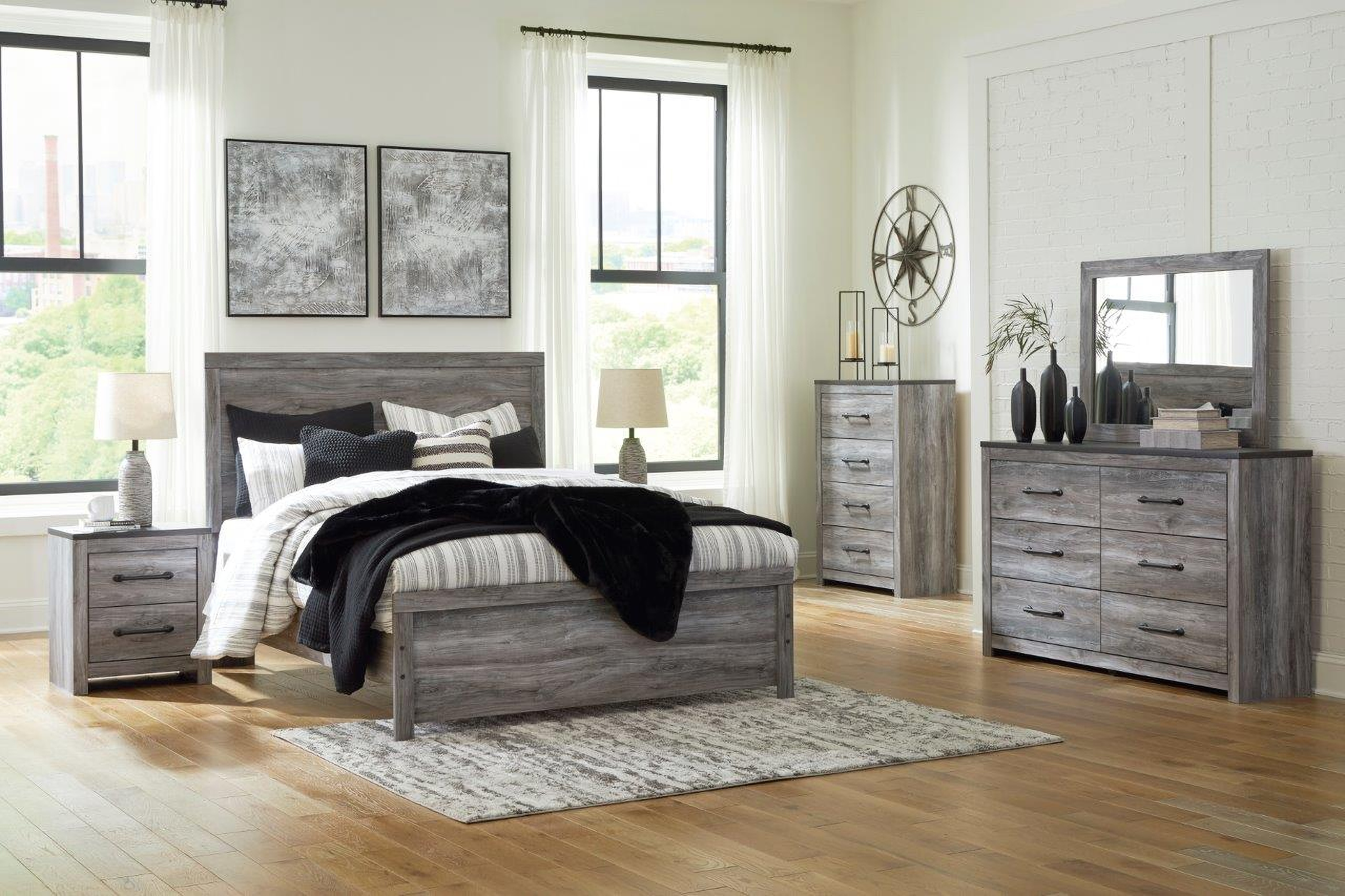 Wynnlow gray panel store bedroom set