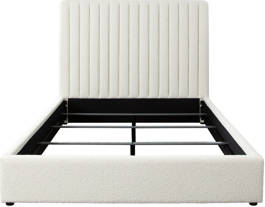 Brooke 54 Inch Eastern King Bed With Vertical Channel Tuft In