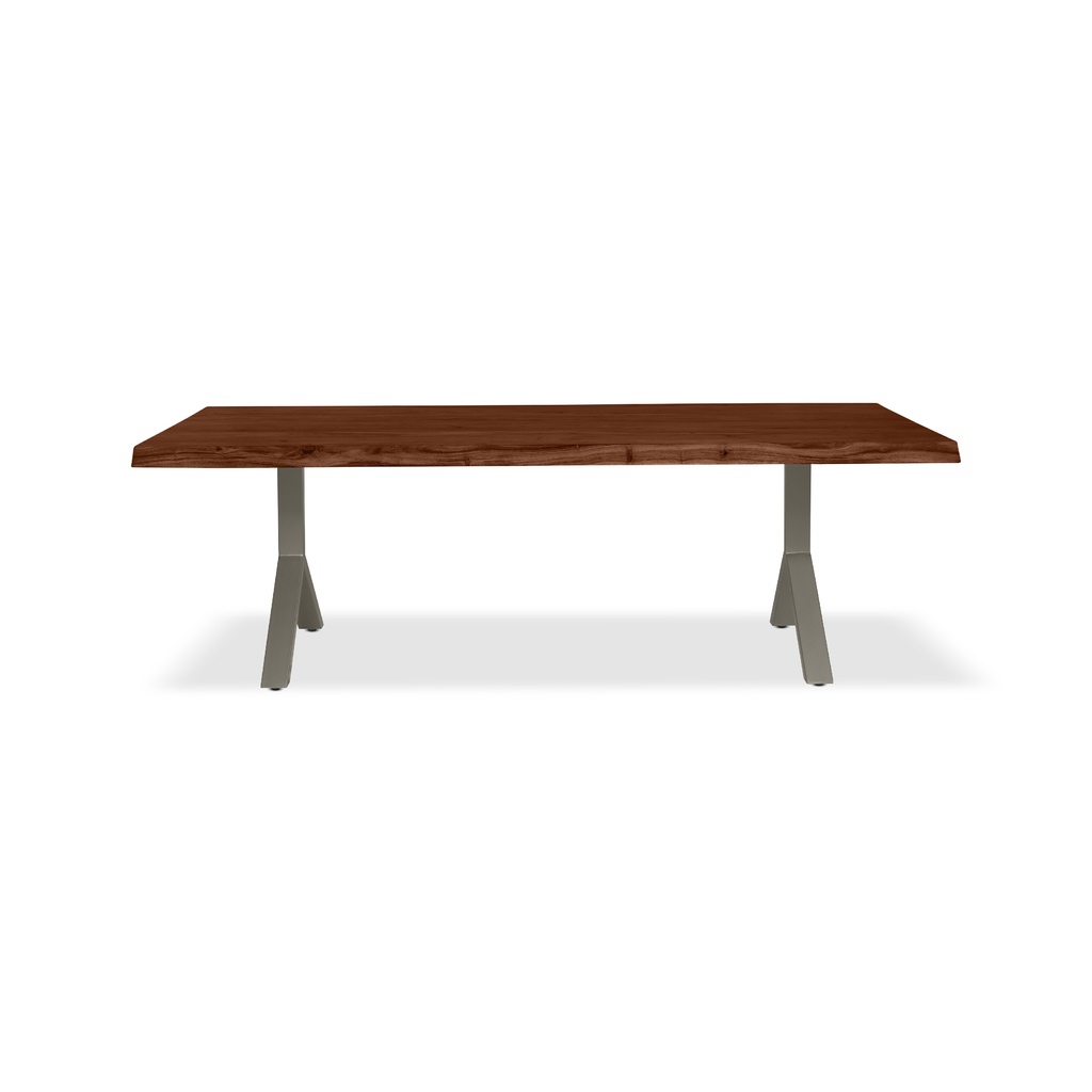 Brooks 116 Inch Y Base Dining Table In Americano and Pewter