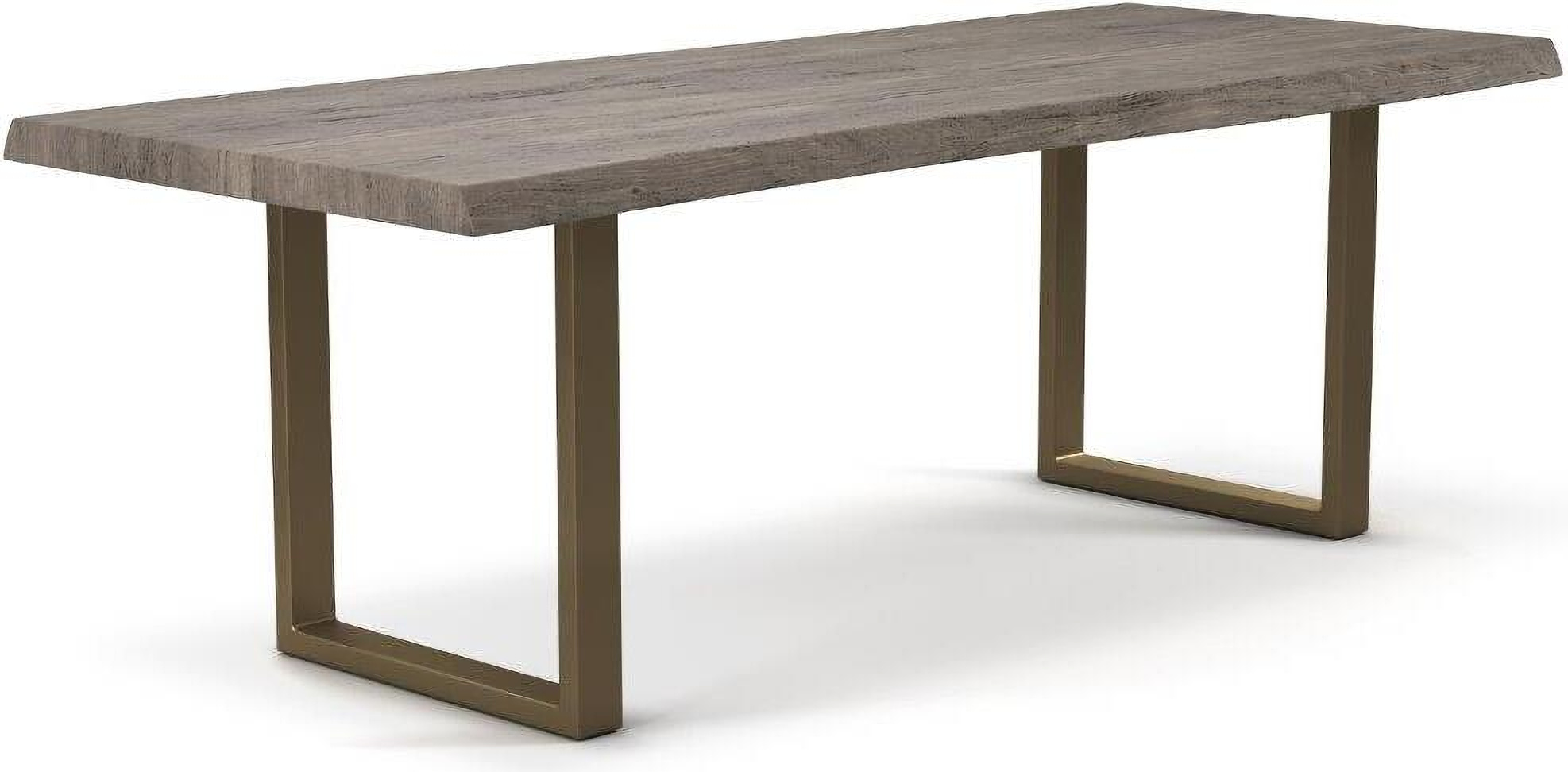 Brooks 40 x 92 Inch U Base Dining Table In Sandblasted Grey Top And