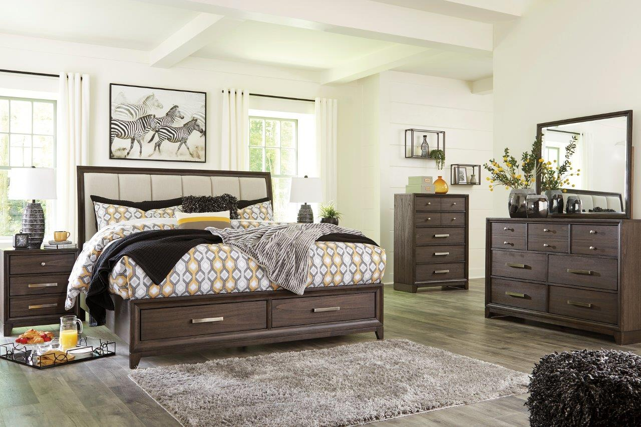 Brueban Gray Panel Storage Bedroom Set by Ashley Furniture 