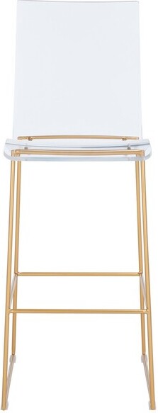 Bryant Acrylic Barstool In Clear And Gold by Safavieh Couture