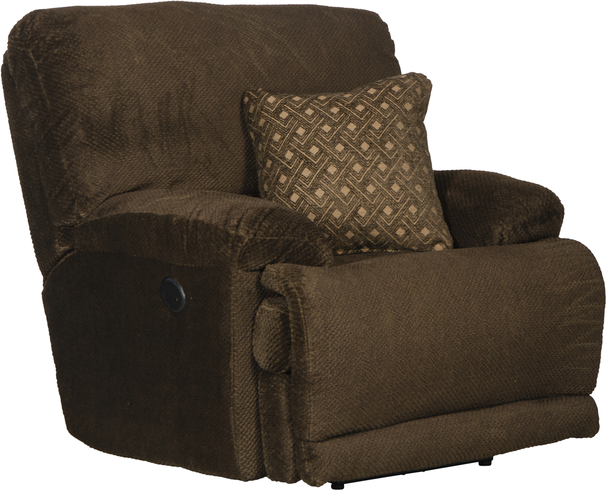 Catnapper Anders Power Lay Flat Recliner with Power Headrest in Dark Chocolate