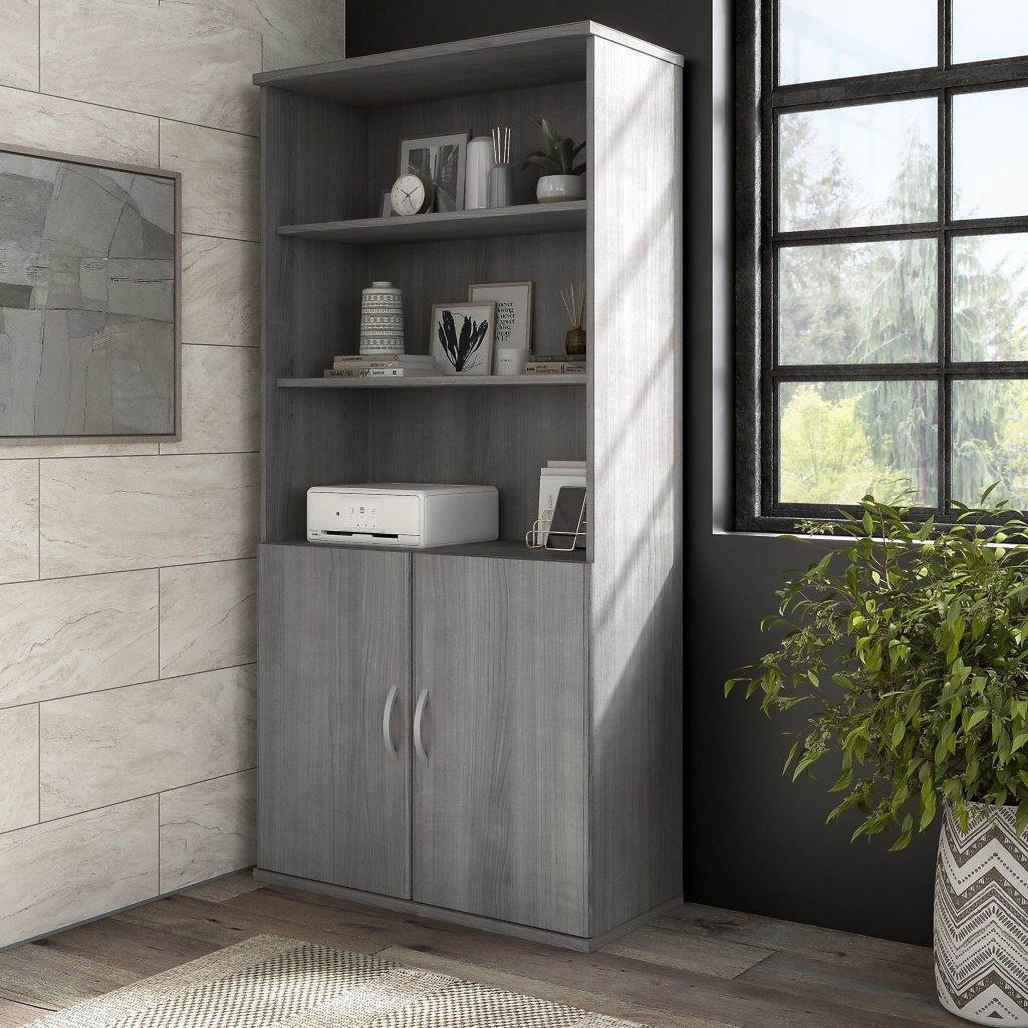 https://cdn.1stopbedrooms.com/media/catalog/product/b/u/bush-business-furniture-hybrid-tall-5-shelf-bookcase-with-doors-in-platinum-gray_qb13408580.jpg