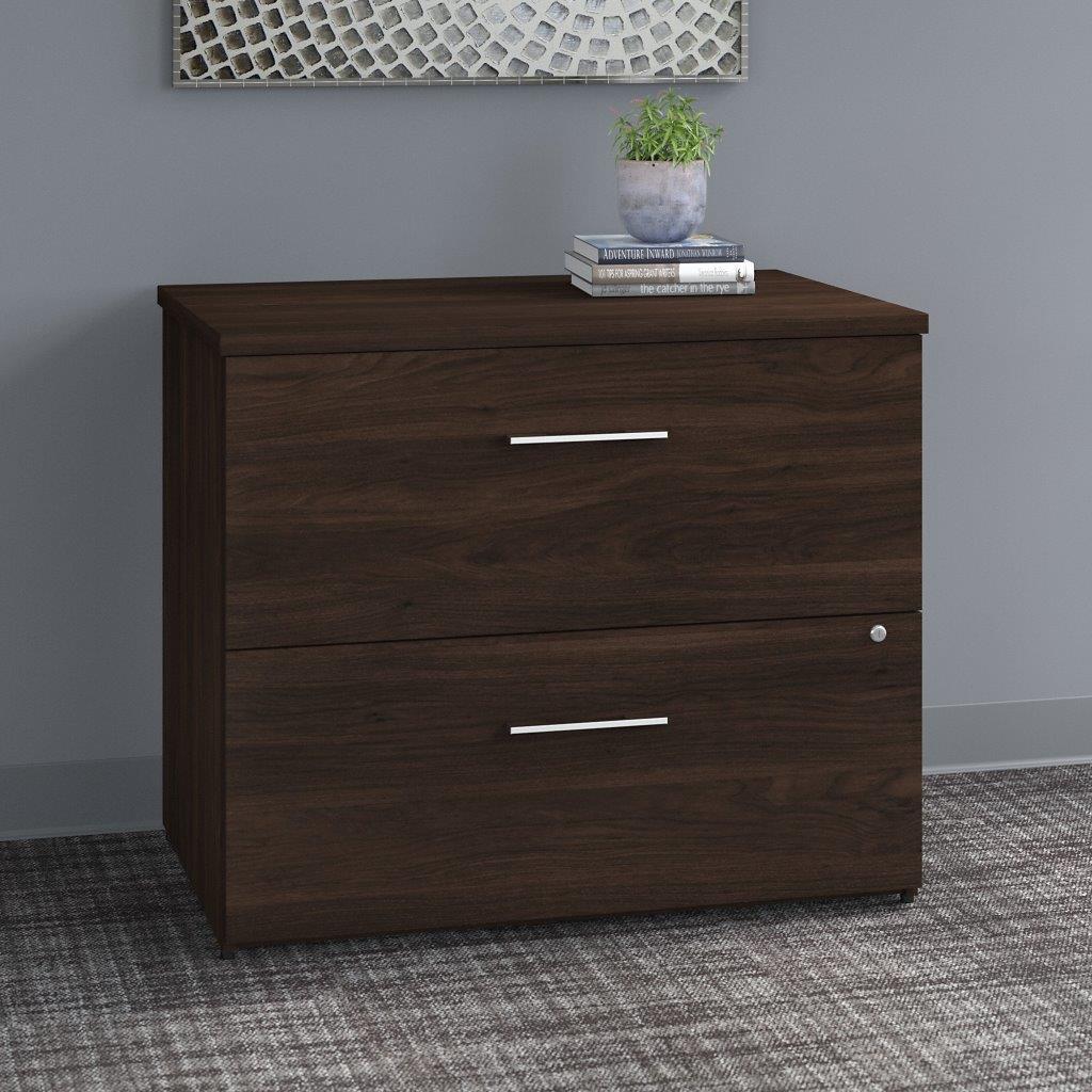 Bush Business Furniture Office 500 36w 2 Drawer Lateral File Cabinet In Black Walnut By 1stopbedrooms