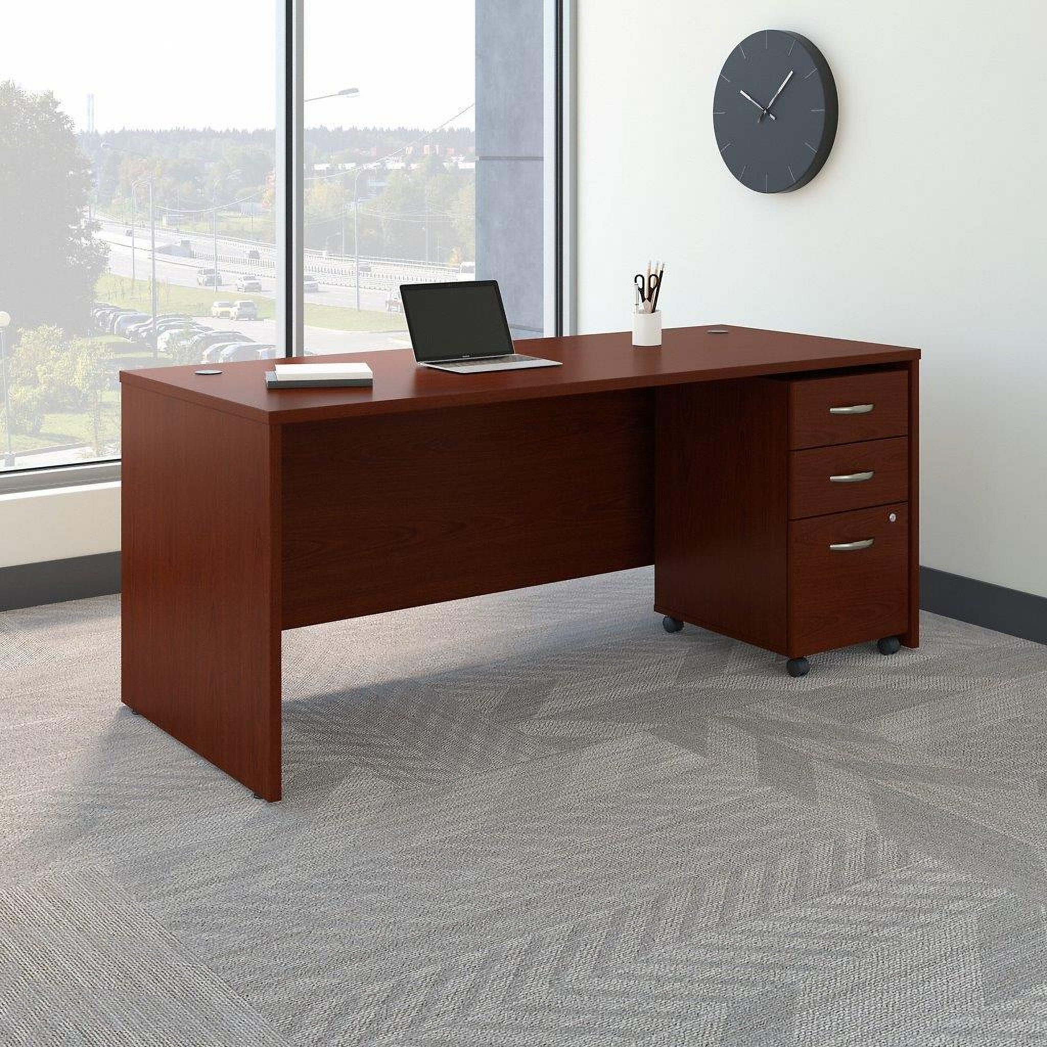 Bush Business Furniture Series C 72W x 30D Office Desk with Mobile File