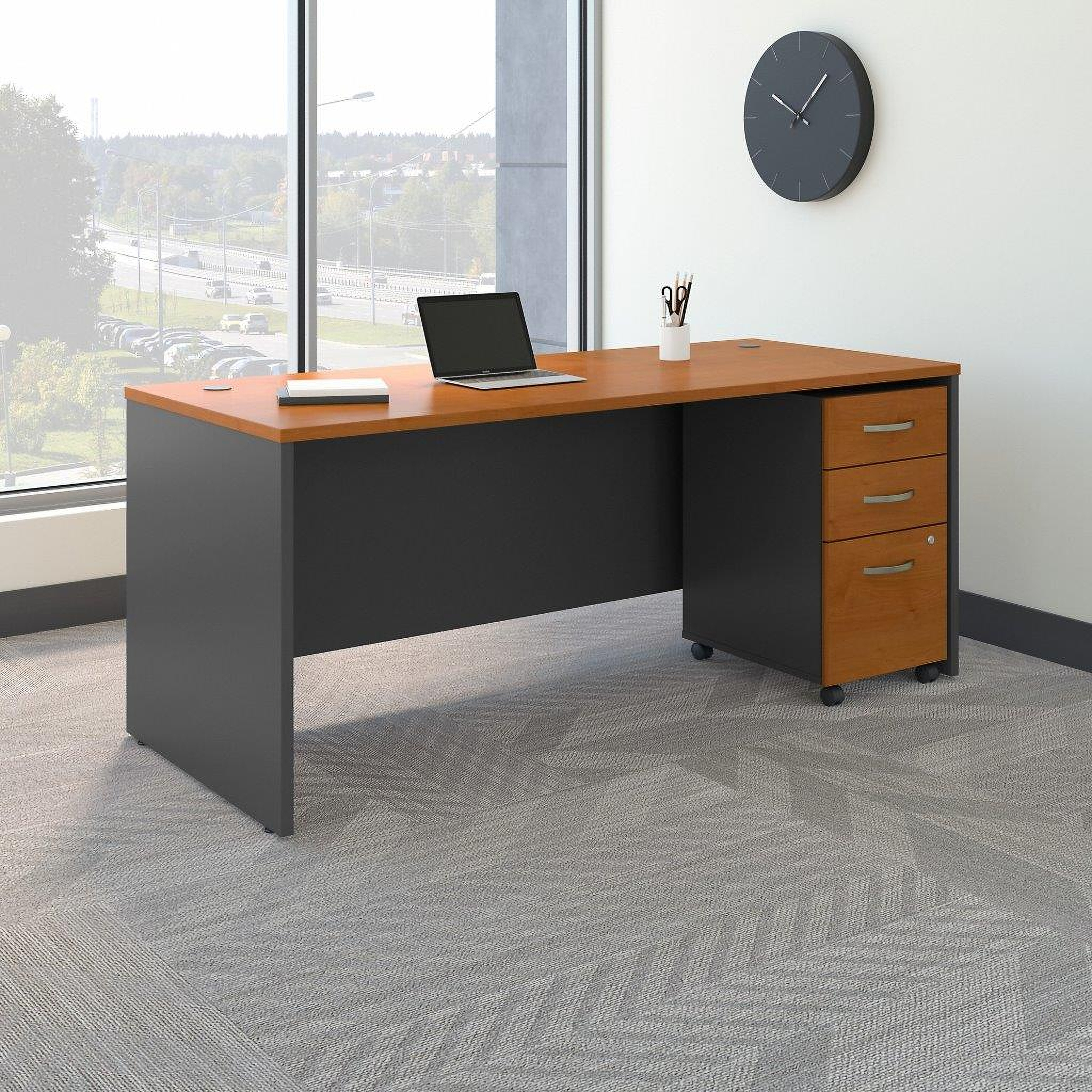Bush Business Furniture Series C 72W x 30D Office Desk with Mobile File
