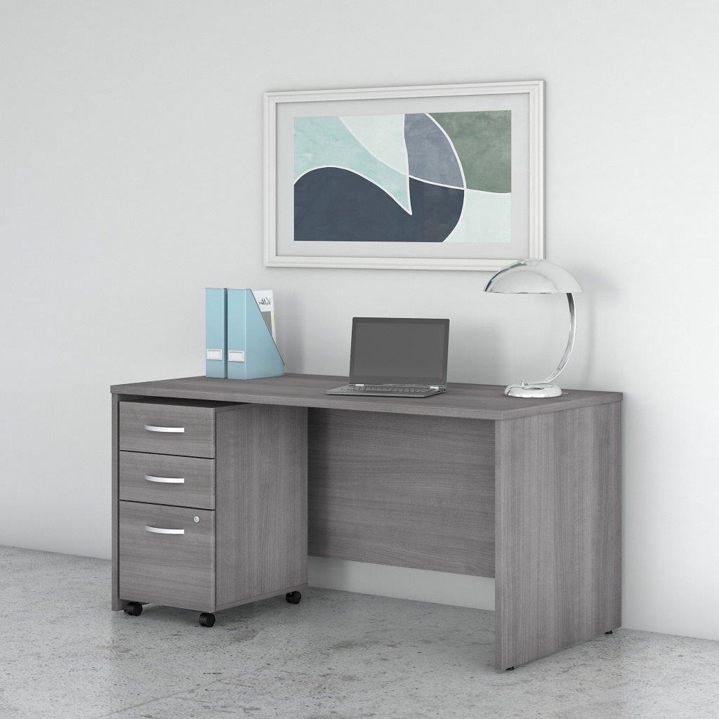 Pure Modern Office Desk in Moonstone