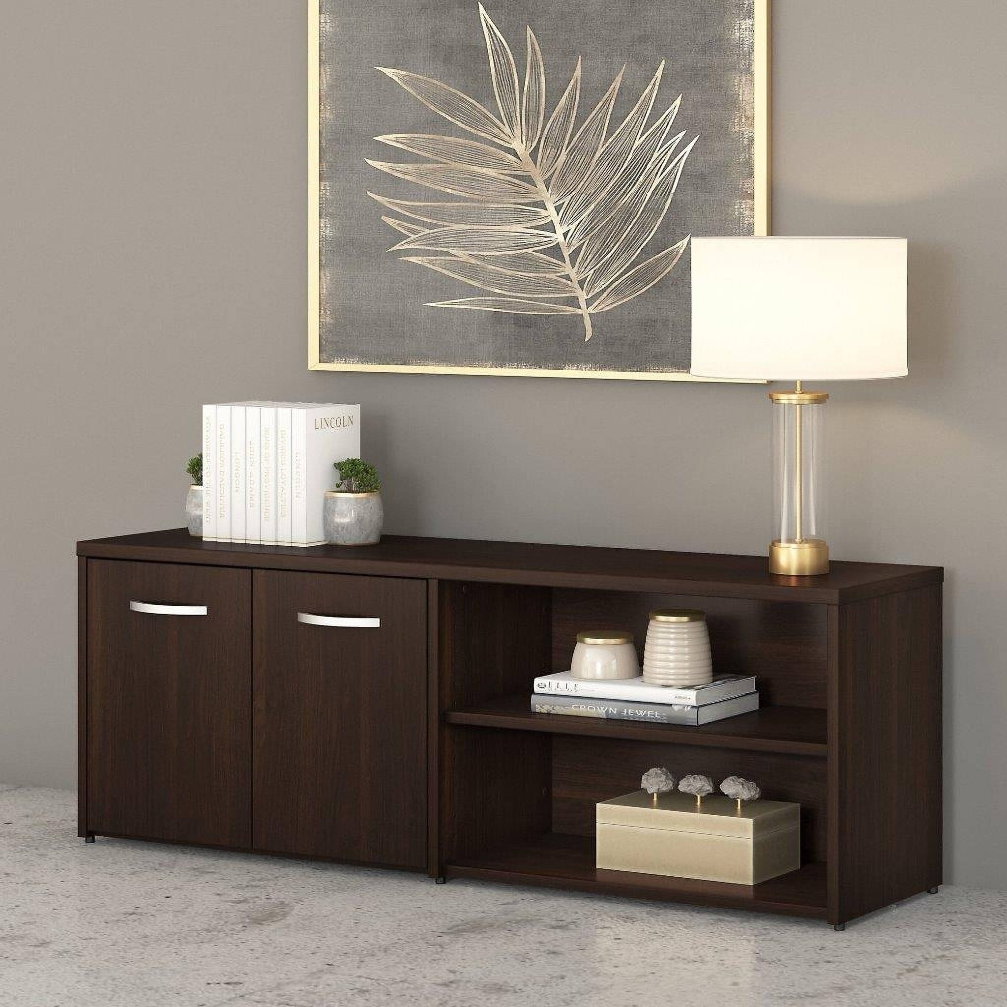 Bush Furniture Cabot Small Bathroom Storage Cabinet with Doors in Modern Walnut