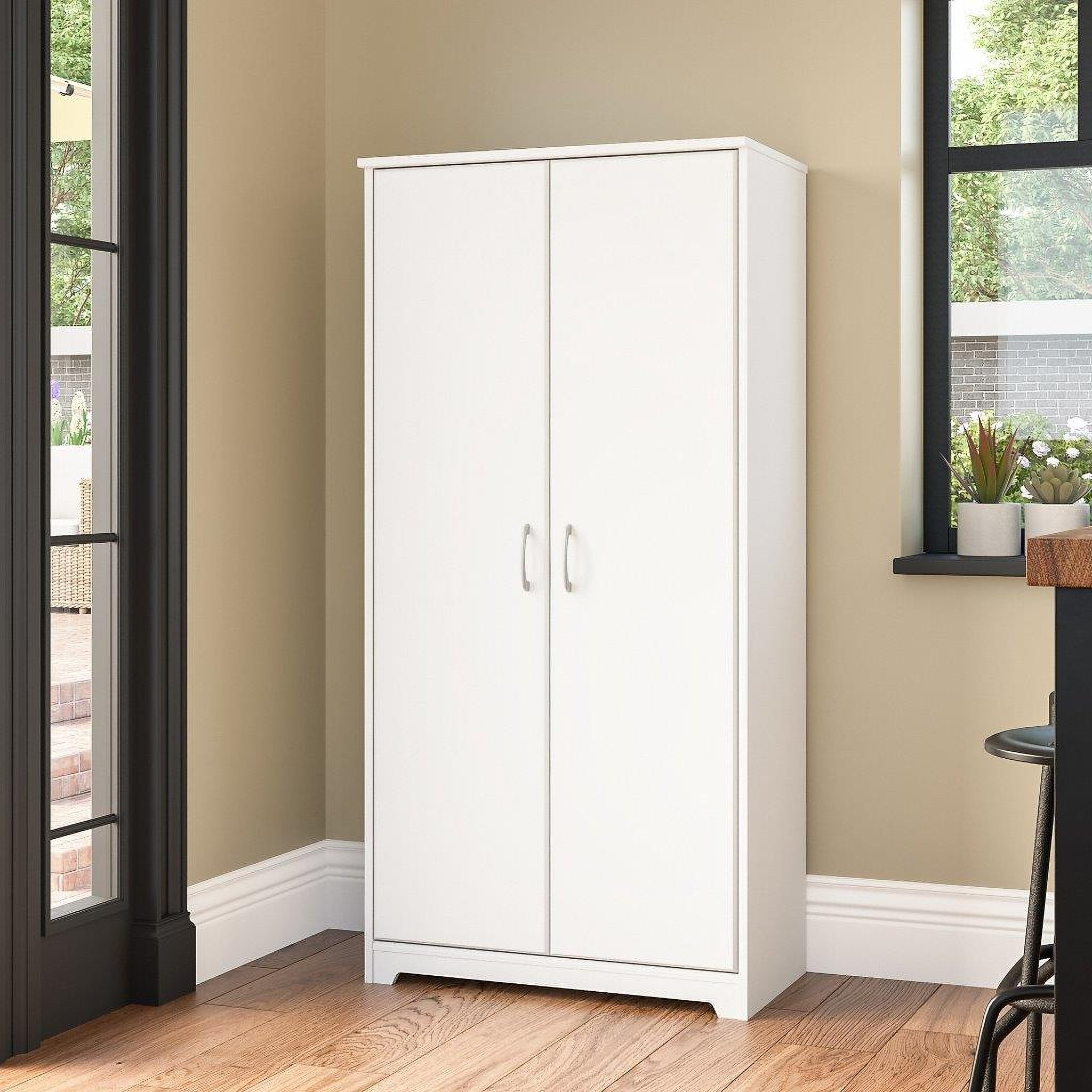 Bush Furniture Cabot Small Entryway Cabinet with Doors in White