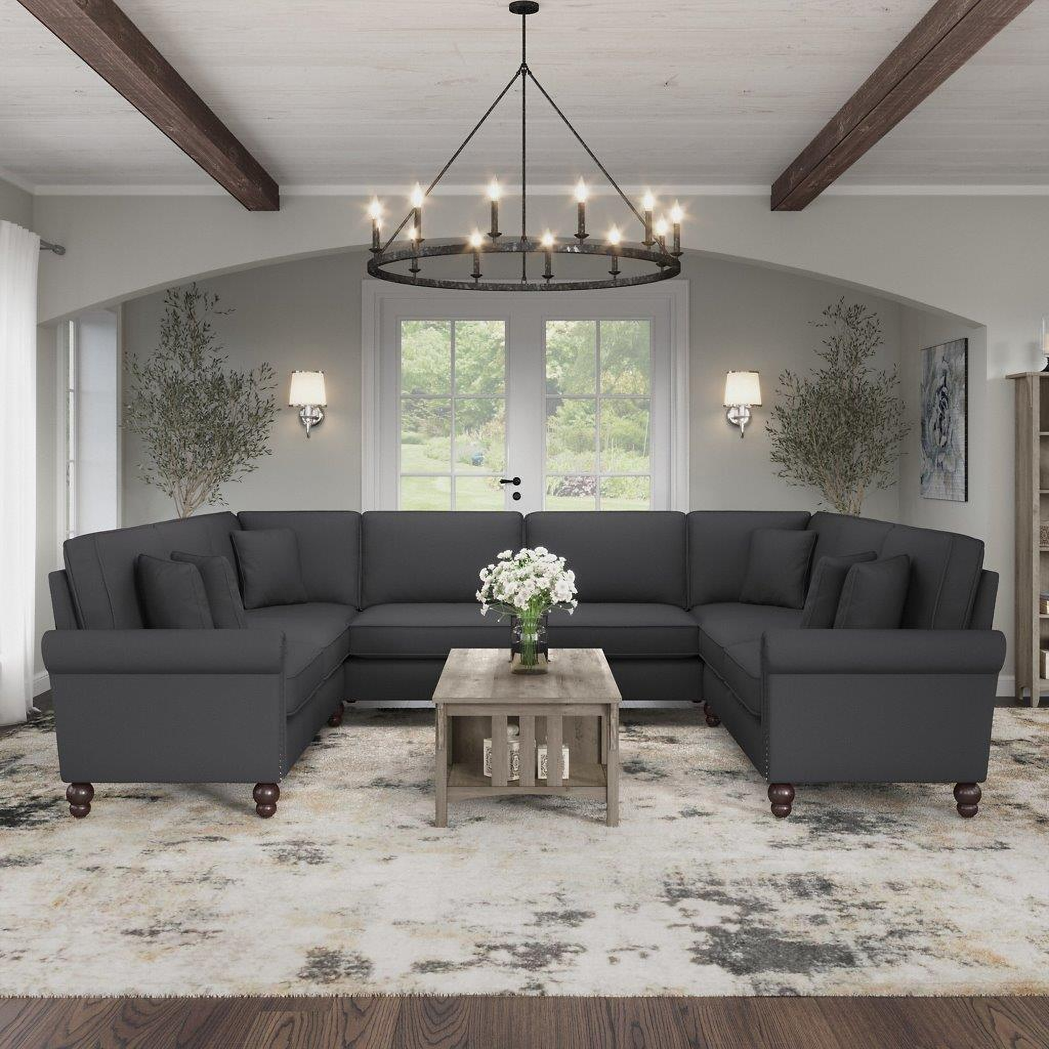 Sectional charcoal deals gray