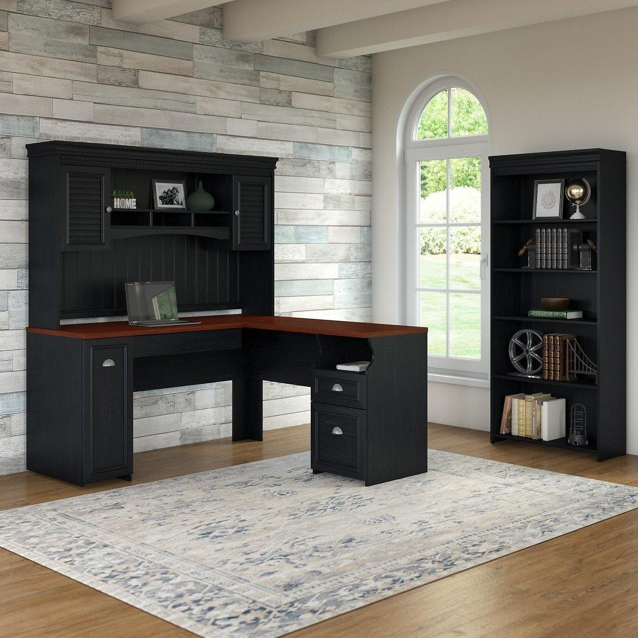 Fairview 60W L Shaped Desk With Drawers And Cabinet By Bush Furniture - On Sale - Bed Bath & Beyond - 31451729