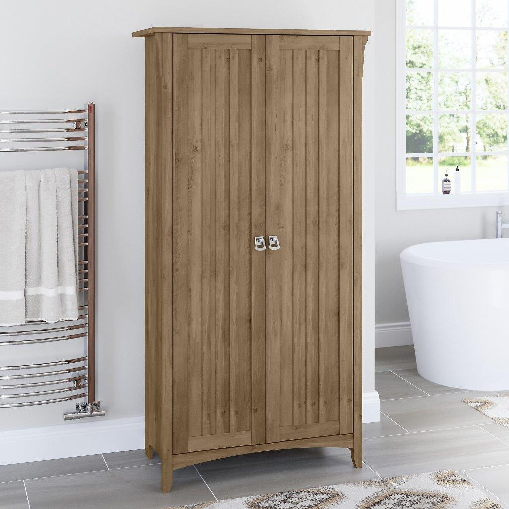 Bush Furniture Cabot Small Bathroom Storage Cabinet with Doors in Modern Walnut