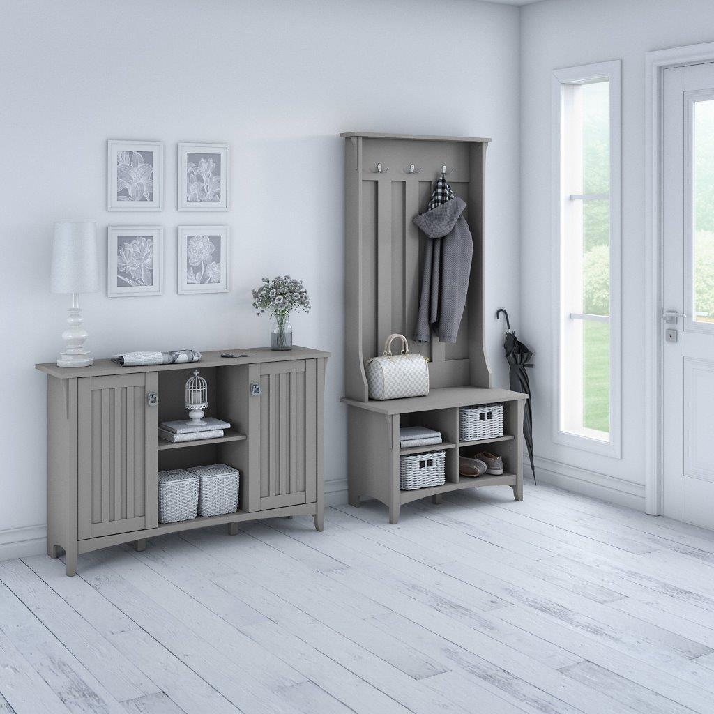 Bush Cabot Small Entryway Cabinet with Doors in Heather Gray