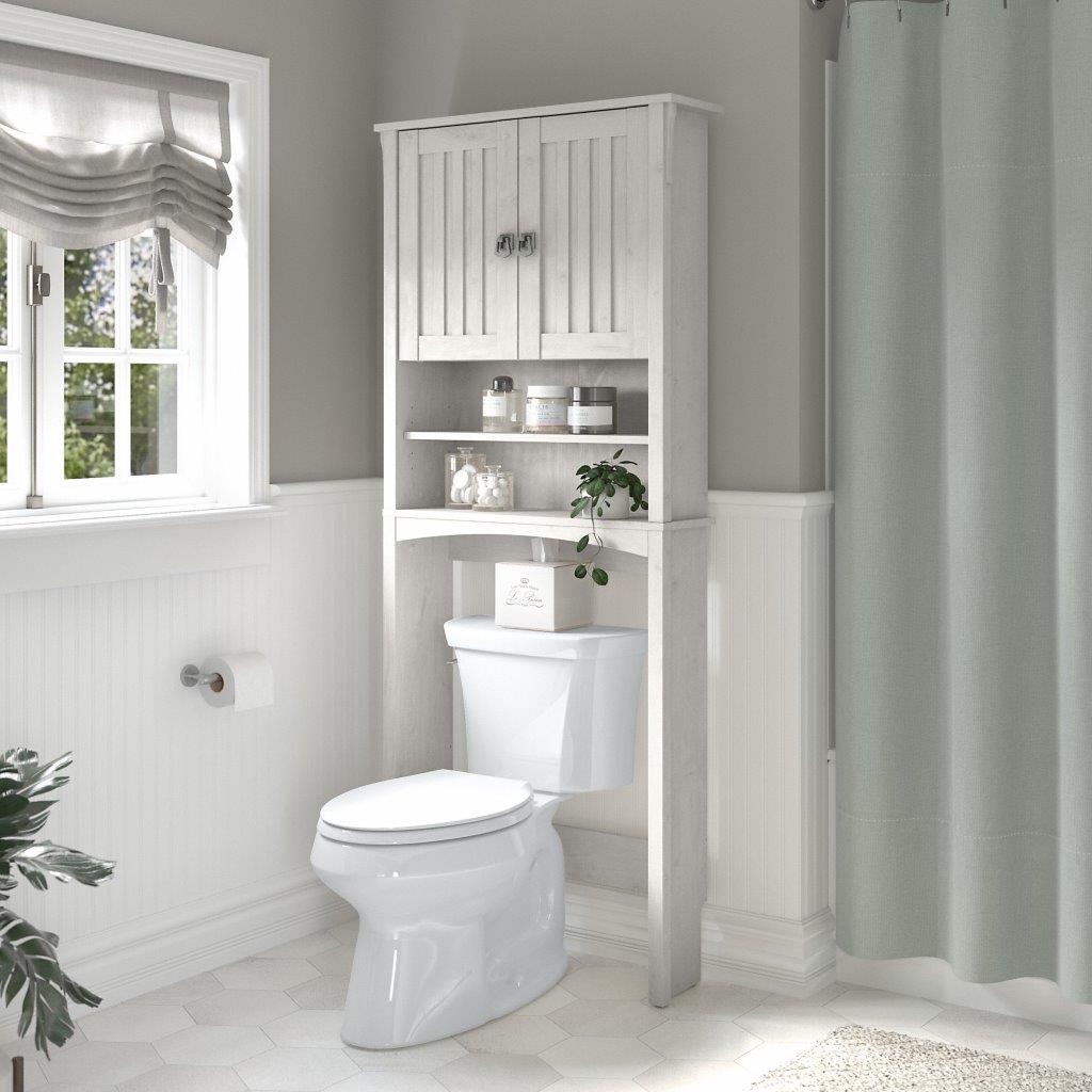 Jaela Wood 2-Door Bathroom Storage Cabinet Furniture by Baxton Studio in White