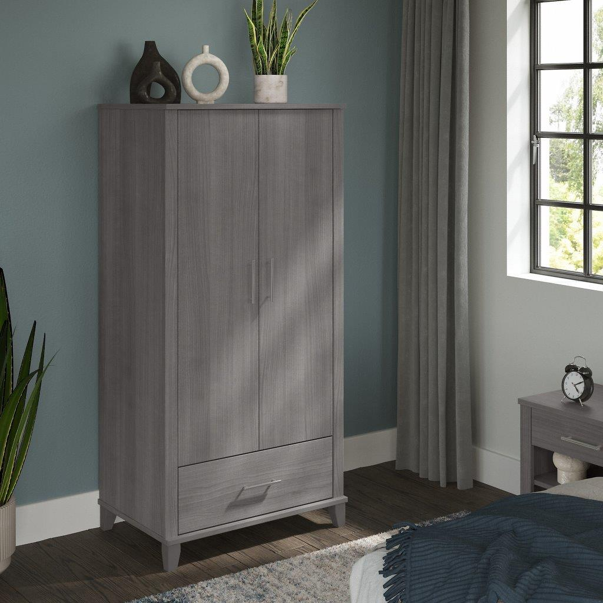 Universal Tall Clothing Storage Cabinet in Platinum Gray - Engineered Wood