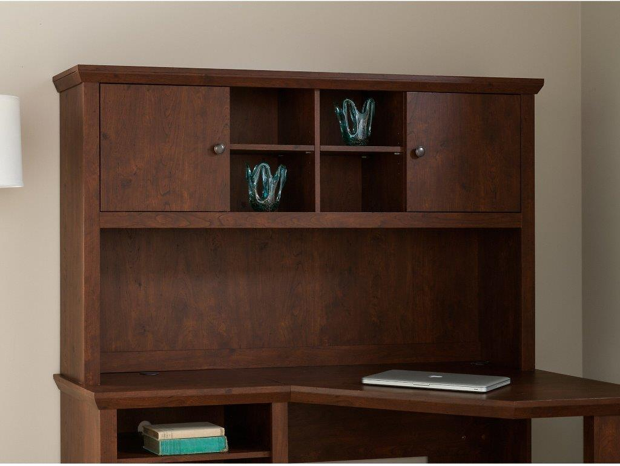 Bush Furniture Yorktown 60W Desk Hutch In Antique Cherry 1StopBedrooms