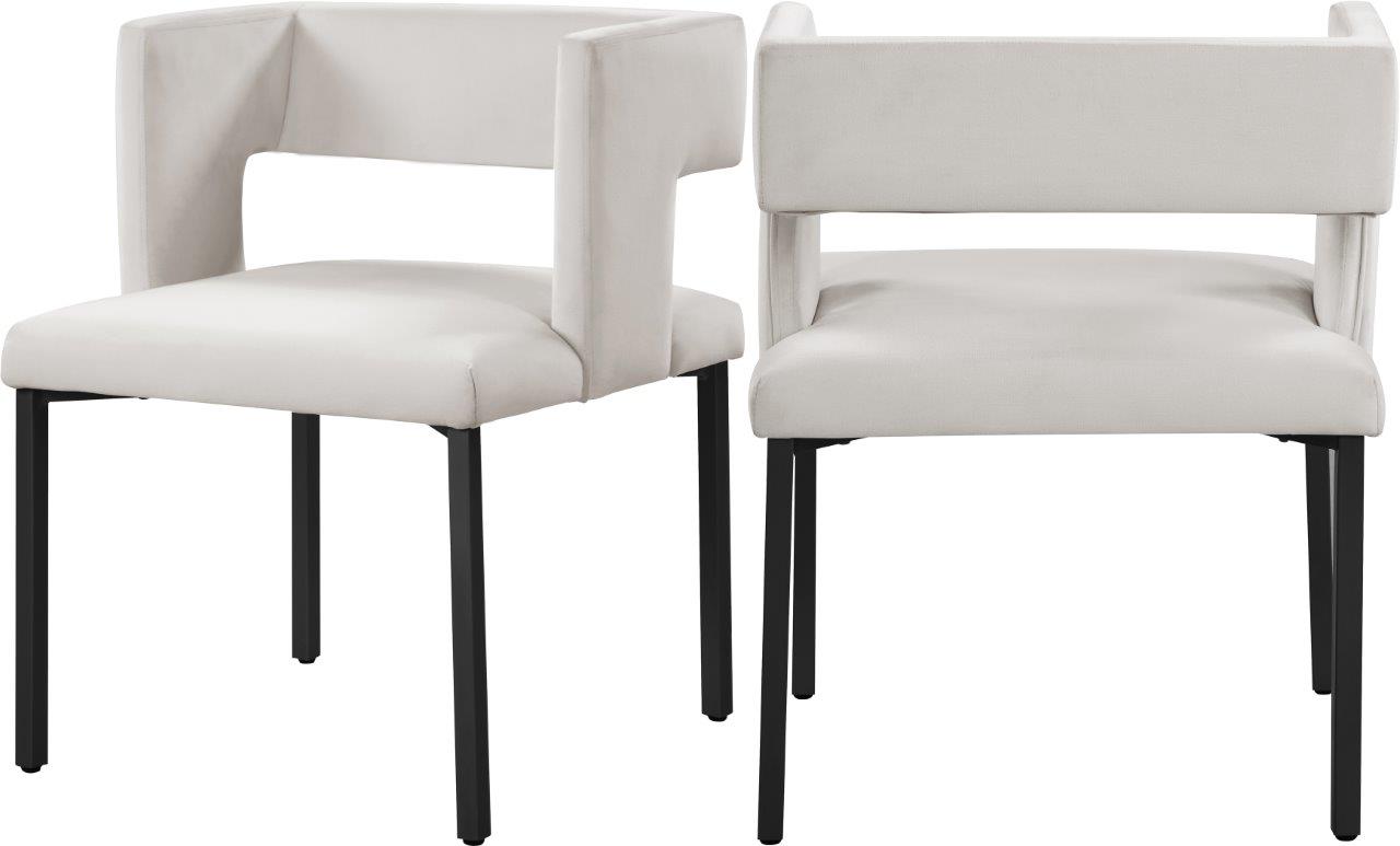 Cream velvet dining cheap chairs