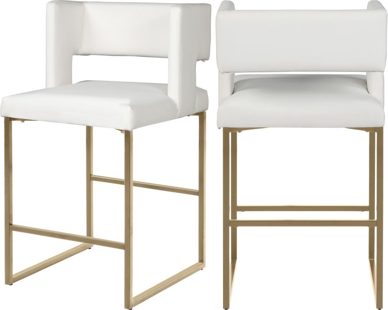 Caleb White Faux Leather Counter Stool 969white C Set Of 2 1stopbedrooms